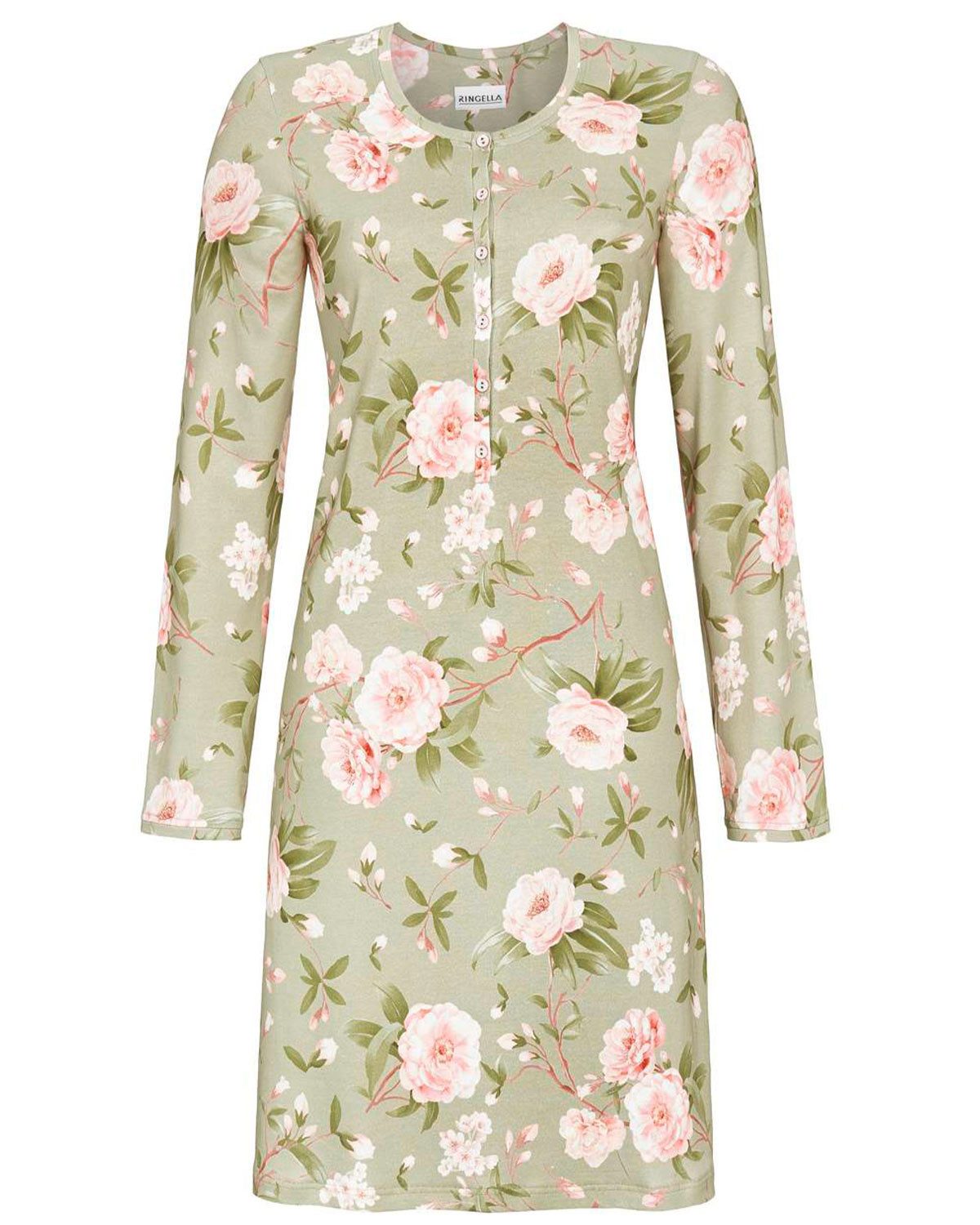 Ringella Nachthemd RINGELLA Langarm Nachthemd mit Knopfleiste 'Blumen günstig online kaufen