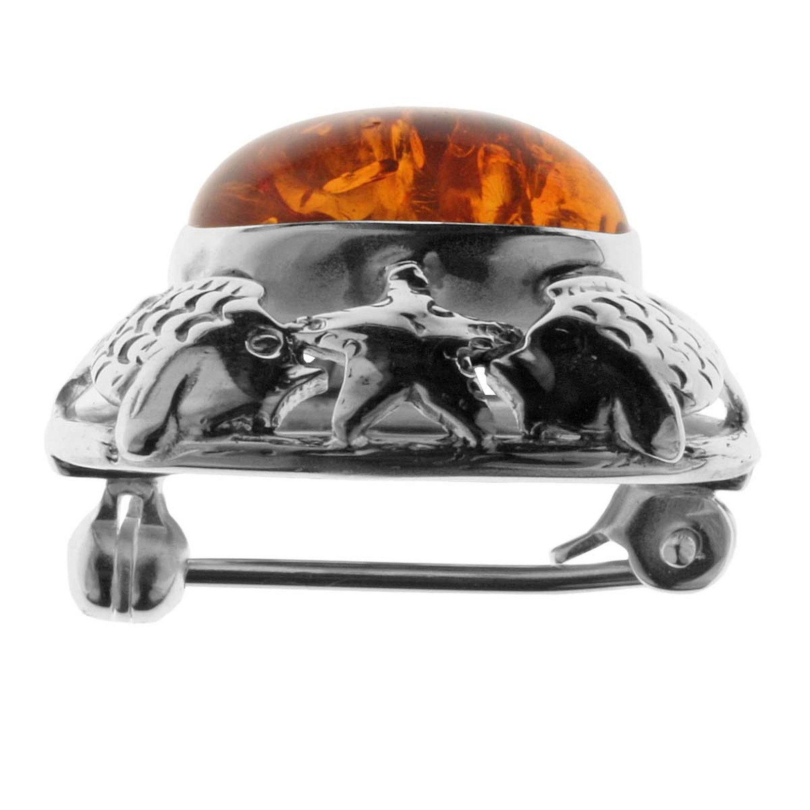 OSTSEE-SCHMUCK Brosche Ostsee-Schmuck Brosche Fischland 23x21 mm