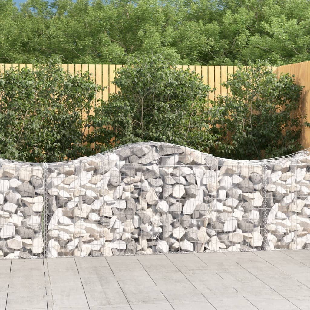 Thumbnail - vidaXL Seitenmarkise Gabione mit Hochbogen 200x50x80100 cm Verzinktes Eisen Sichtschutz