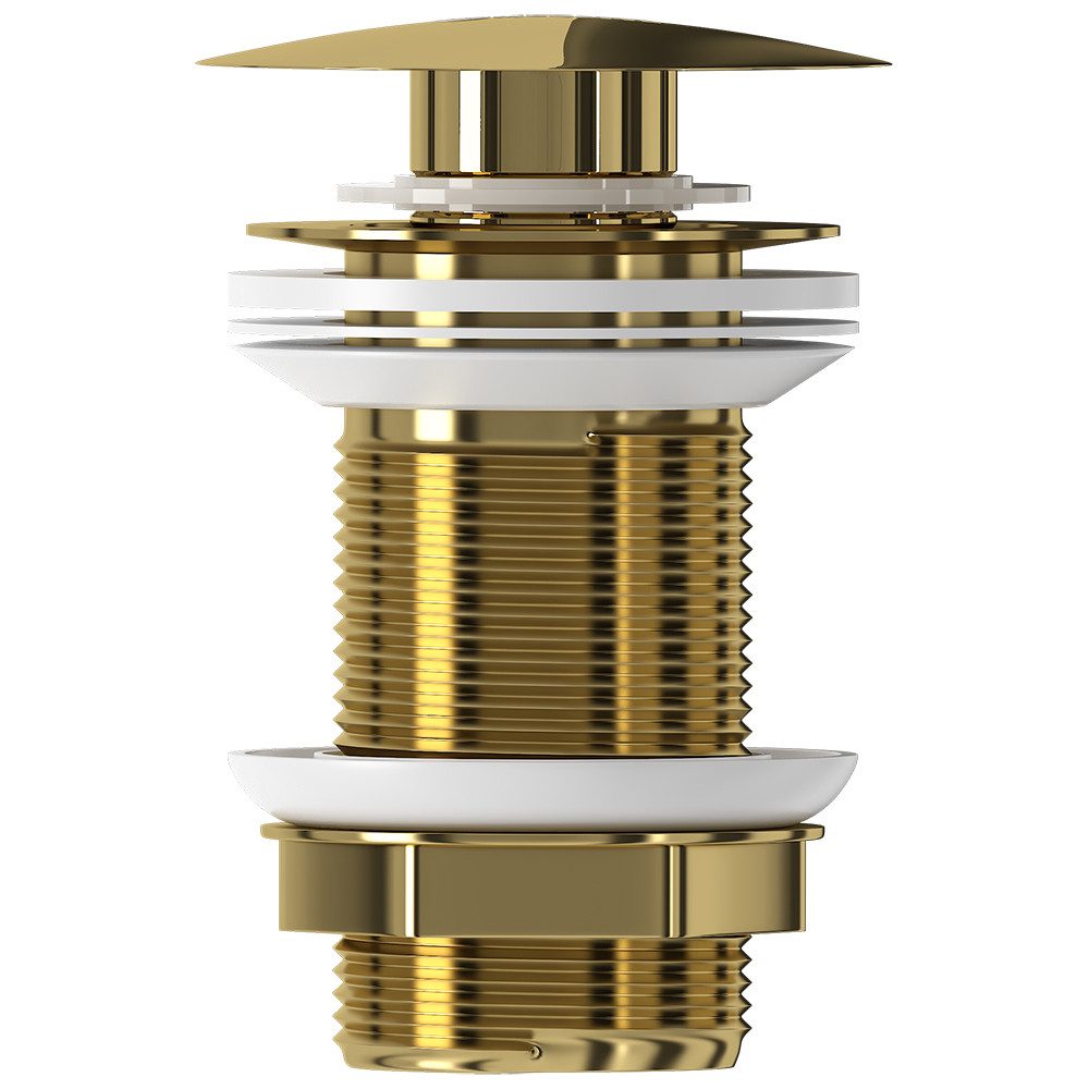 Lomadox Ablaufgarnitur FAUCET-140 Edelstahl Click-Clack Ablaufventil in Goldfarben, glänzend – Bild 4 von 5