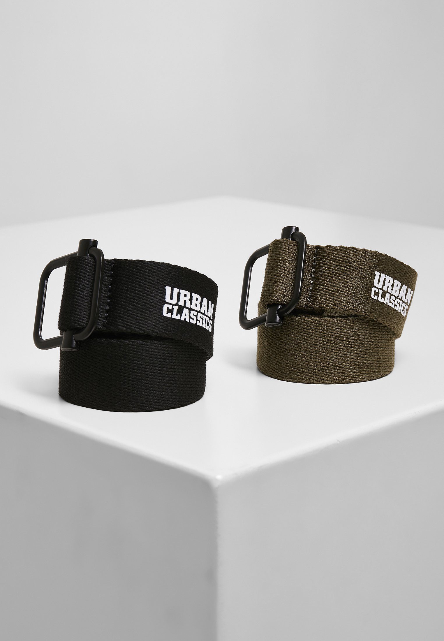 URBAN CLASSICS Hüftgürtel Accessoires Industrial Canvas Belt 2-Pack black-olive