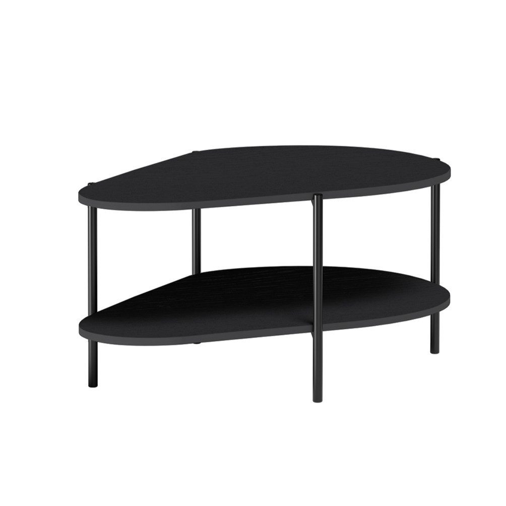Masseno Couchtisch ALICANTE 90 cm Kaffeetisch Schwarz