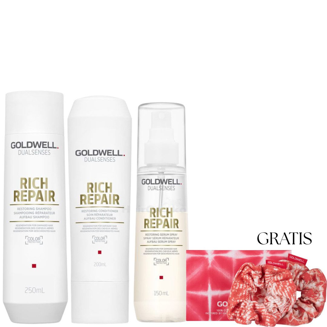 Goldwell Haarpflege-Set Dualsenses Rich Repair – Intensivpflege-Set inkl. 2 Scrunchies, 4-tlg.