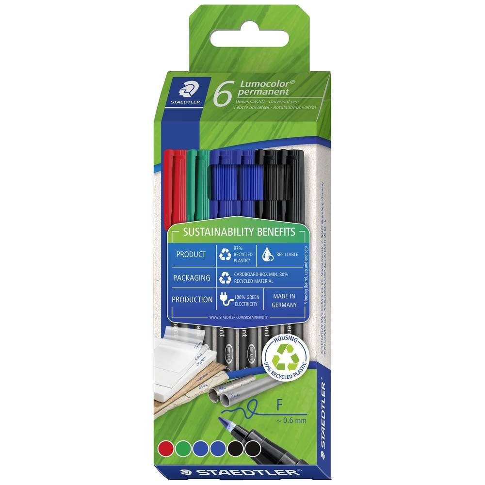 STAEDTLER Folienstift Permanent-Universalstift F, Faltschachtel mit 10 Stück 318 C6-1