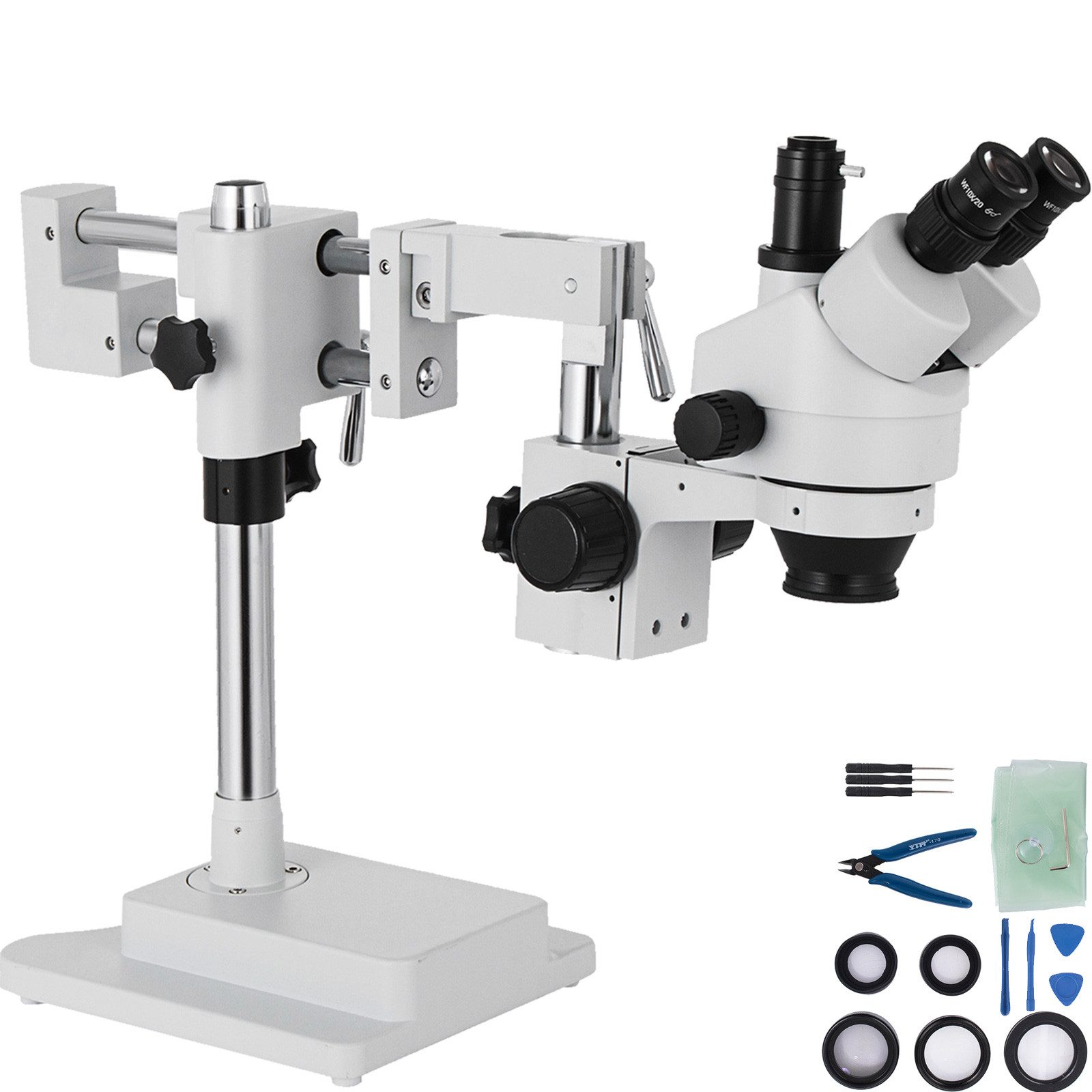 VEVOR 3,5X-90X Simul Focal Trinocular Zoom Stereo Microscope Al-Zn-Legierung Stereomikroskop