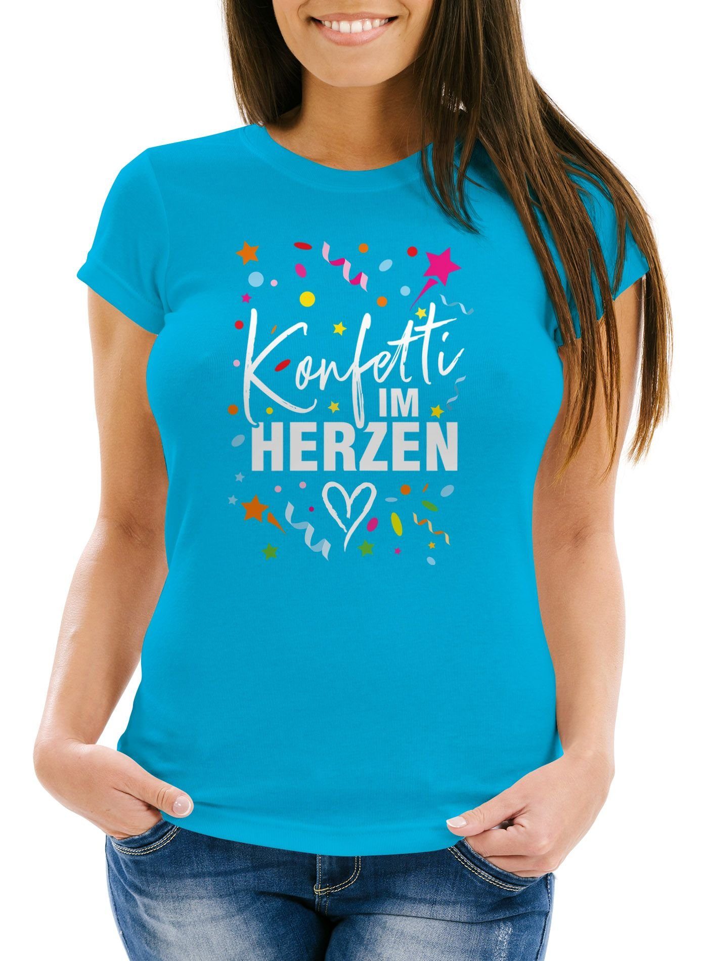 MoonWorks Print-Shirt Damen T-Shirt Fasching Karneval günstig online kaufen