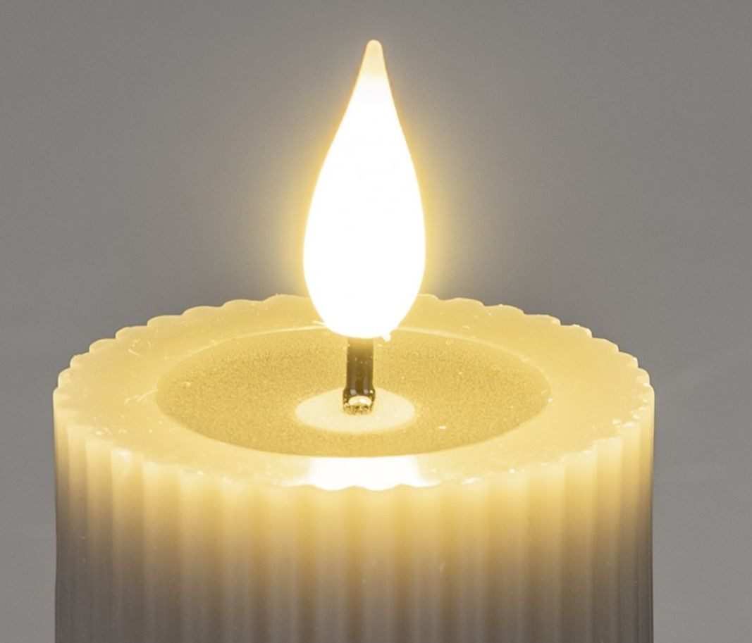formano LED-Kerze Streifen, Mit Timerfunktion, Grau, günstig online kaufen