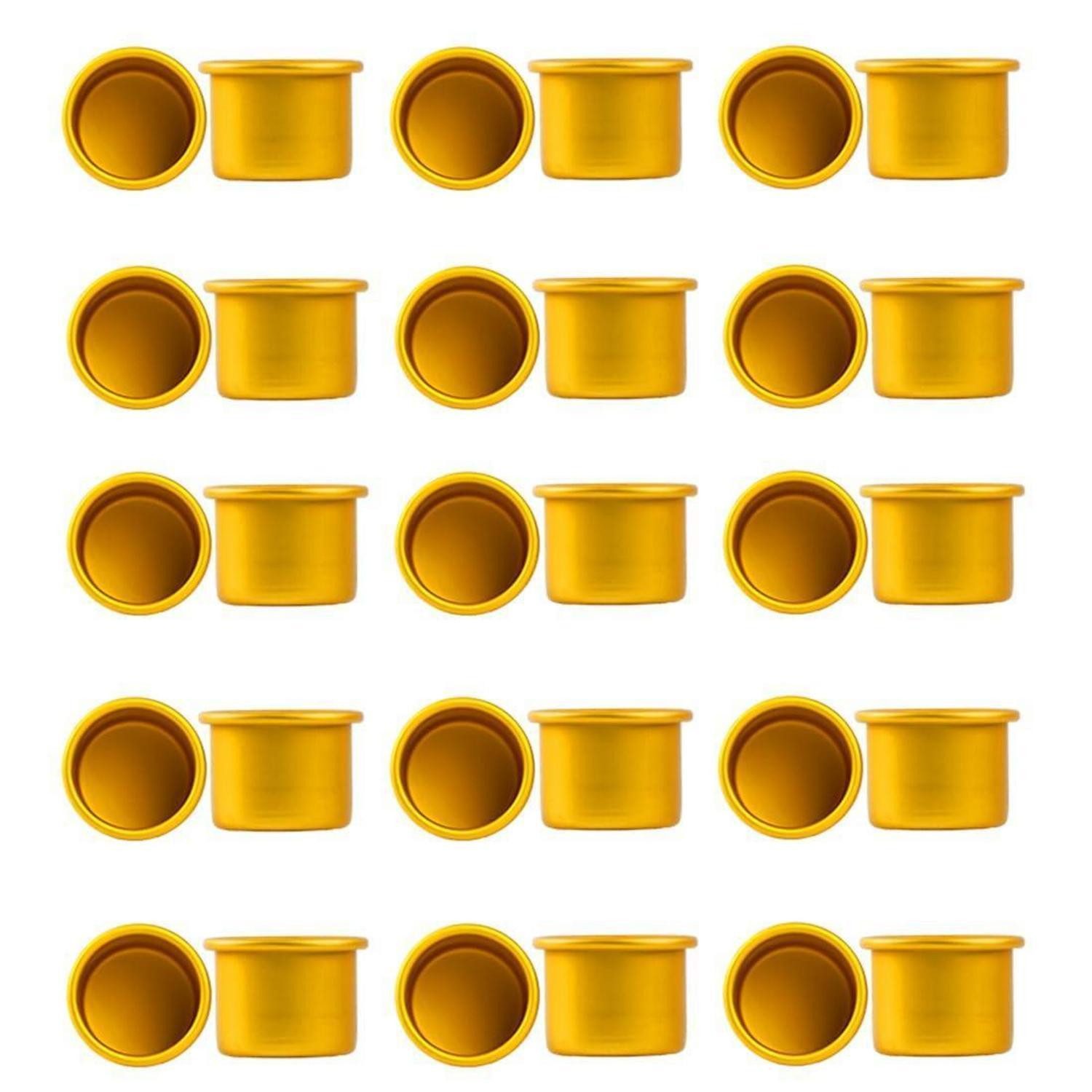 LuxusKollektion Kerzentülle Kerzenhalter Set 30 Stk. Metall klein schwarz/gold (30 St)
