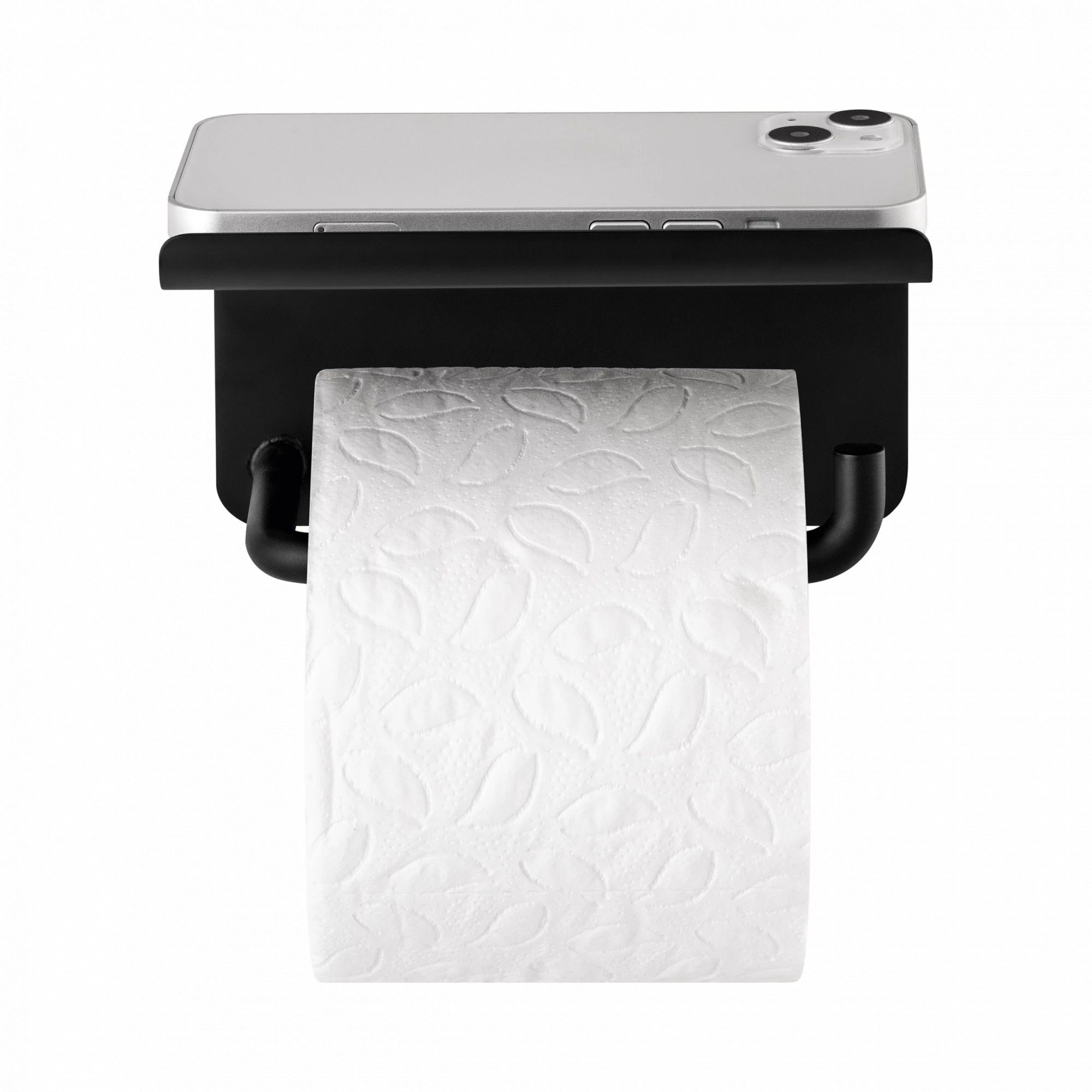 blomus Toilettenpapierhalter -MODO- WC-Rollenhalter mit Ablage: Kratzfest & Langlebig, Stilvoll, Hochwertig, Robust, Edelstahl, Smartphone-Ablage, Zeitlos
