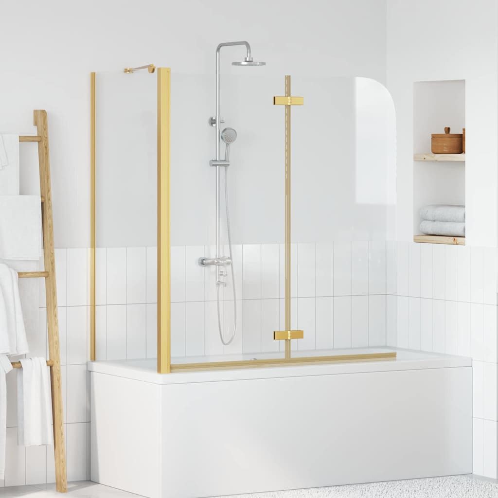 vidaXL Duschwand Bad-Duschschirm Gold 120 x 68 x 130 cm, (1 tlg)
