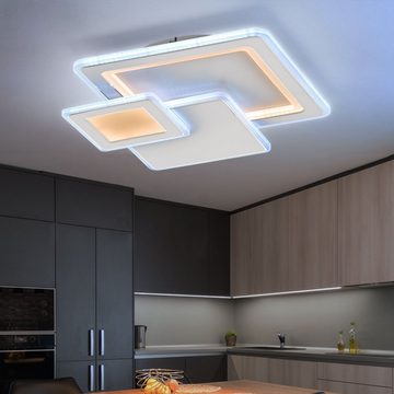 etc-shop LED Deckenleuchte, LED-Leuchtmittel fest verbaut, Kaltweiß, Warmweiß, Neutralweiß, Tageslichtweiß, Deckenleuchte LED mit Fernbedienung Deckenleuchte Esszimmer Modern