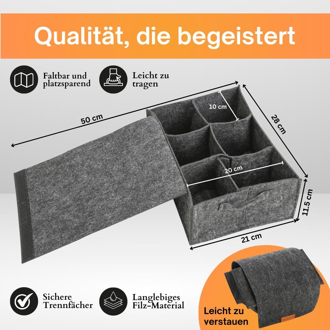 wortek Organizer Tassenhalter Filz, für 6 Tassen, Camping Zubehör (Set, 1 St., 1-tlg), Filztasche für 6 Tassen / Gläser – Bild 3 von 5