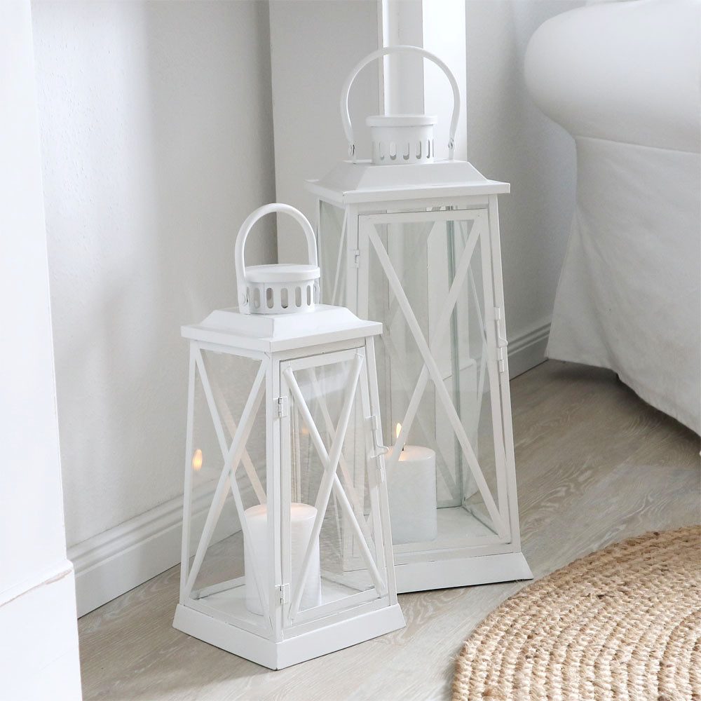 Grafelstein Kerzenlaterne Laterne HARBOUR weiß aus Metall H50cm Metalllater günstig online kaufen