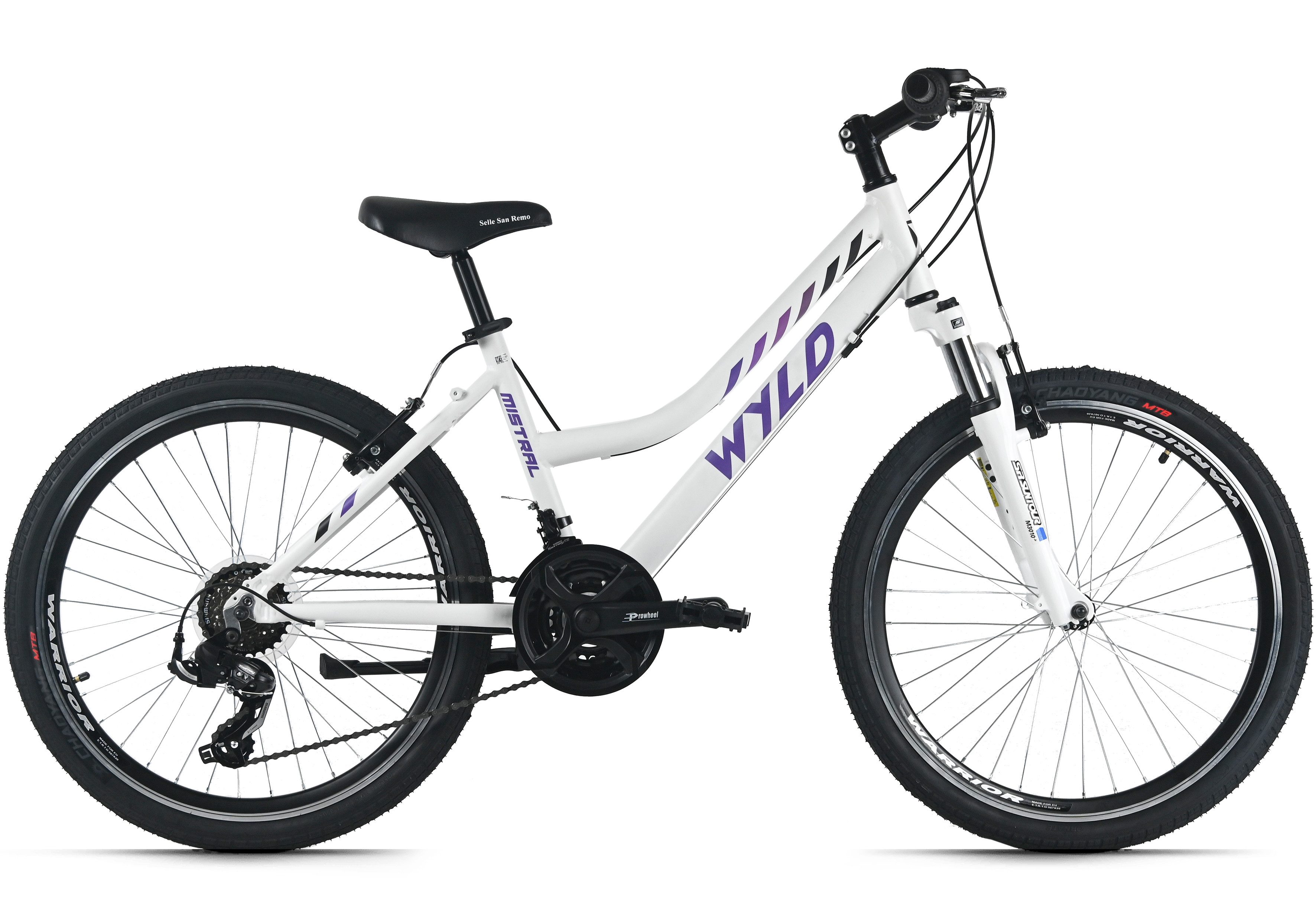 WYLD Kinderfahrrad Girls 24" Mistral Weiß 18 Gänge RH 38 cm - Ab 8 Jahre, 18 Gang, Kettenschaltung