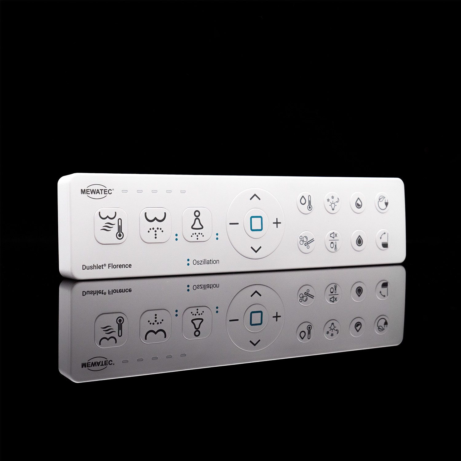 MEWATEC Dusch-WC Kombi-Set Florence Pro + Betätigungsplatte matt - schwarz - oval, wandhängend, Abgang Wand, Wandmontage, Ultimative Reinheit mit dem Dusch WC Set MEWATEC Florence Pro F2000!