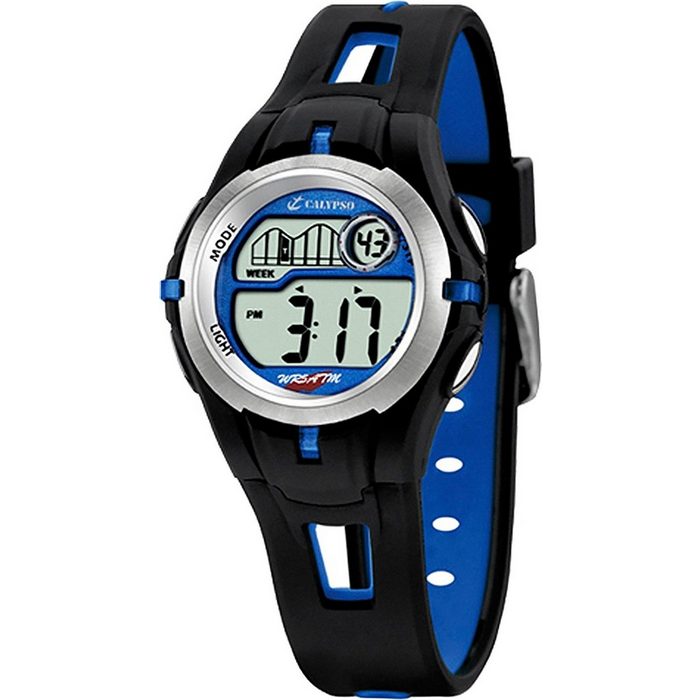 CALYPSO WATCHES Digitaluhr Calypso Jugend Uhr K5506/3 Kunststoffband (Armbanduhr) Jugend Armbanduhr rund Kautschukarmband schwarz blau Sport