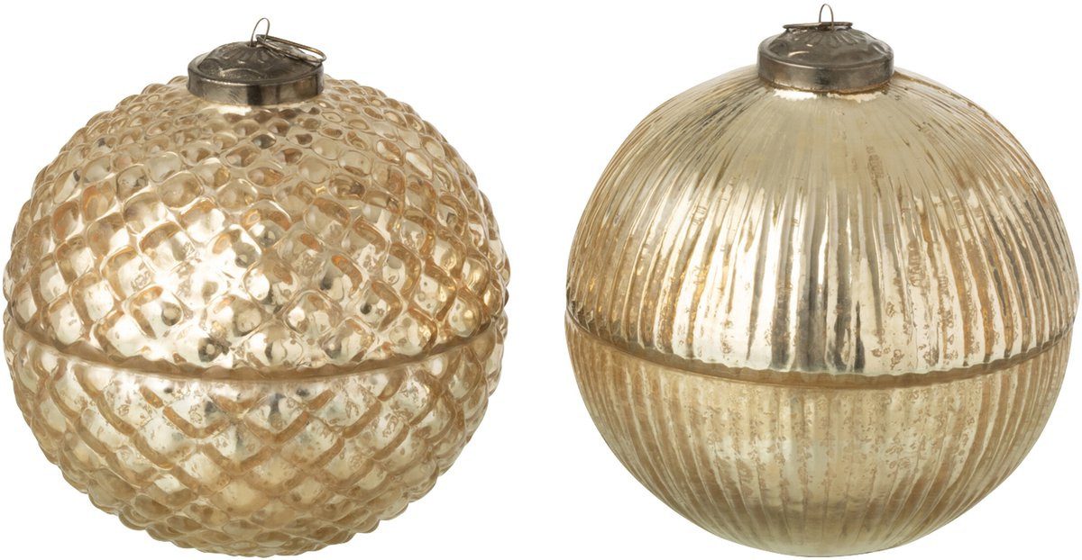 J-line Duftkerze Kerstball Glas Gold Large (2-tlg), im Glas