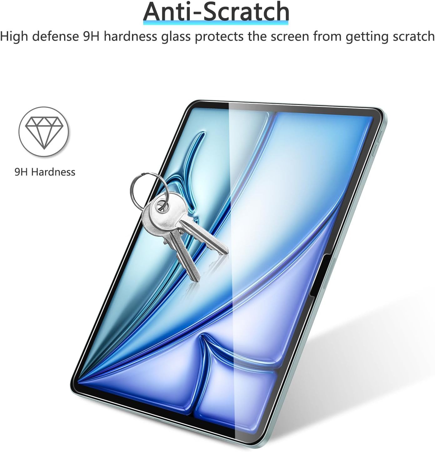CLM-Tech Displayschutzglas 1X für iPad Pro / Air 13 Zoll Panzerfolie 1X Kameraschutz für iPad Air 13 Zoll (2026 M4/2025 M3/2024 M2) und iPad Pro 13 Zoll M5 2025 – Bild 2 von 5