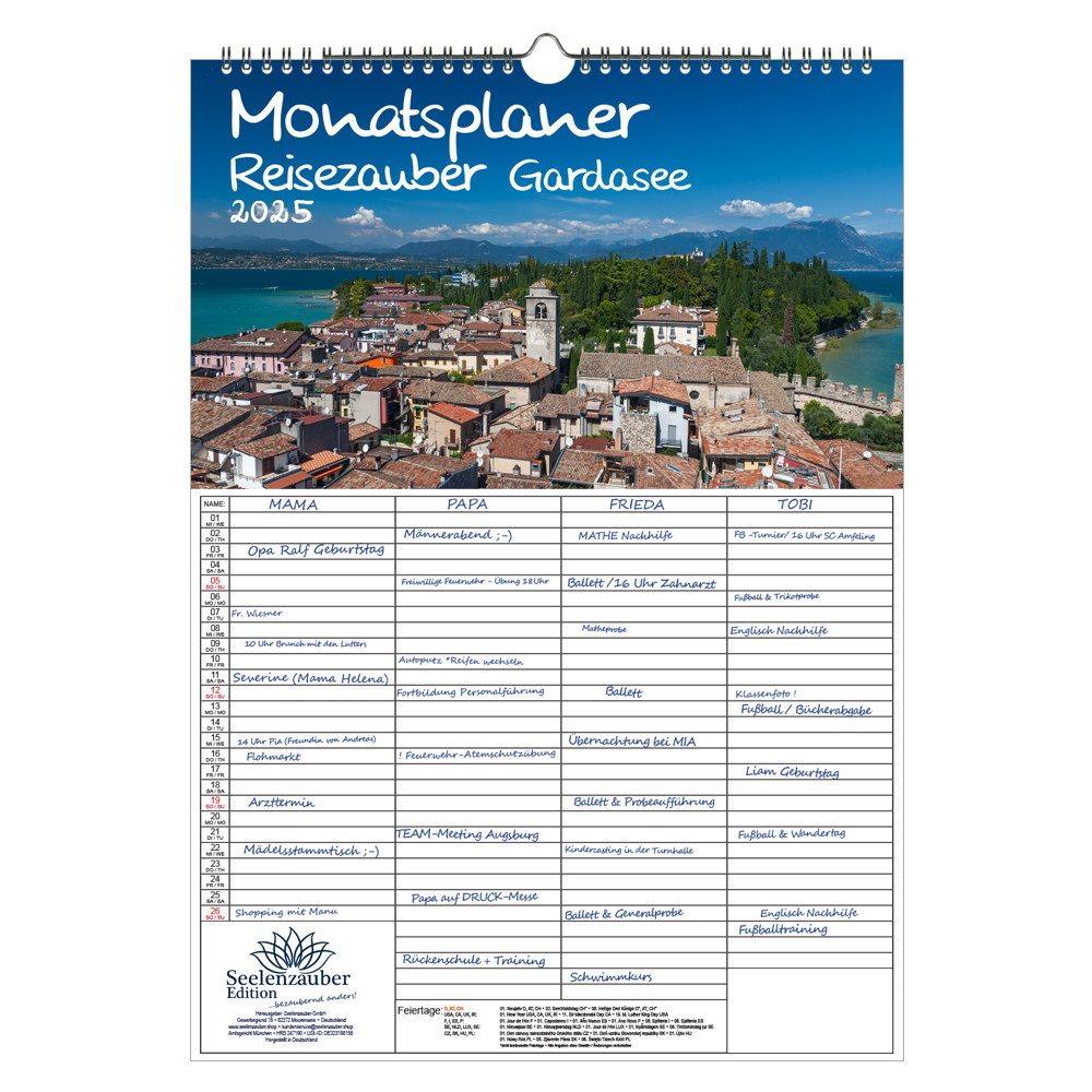 Seelenzauber Familienkalender Reisezauber Gardasee Familien Planer