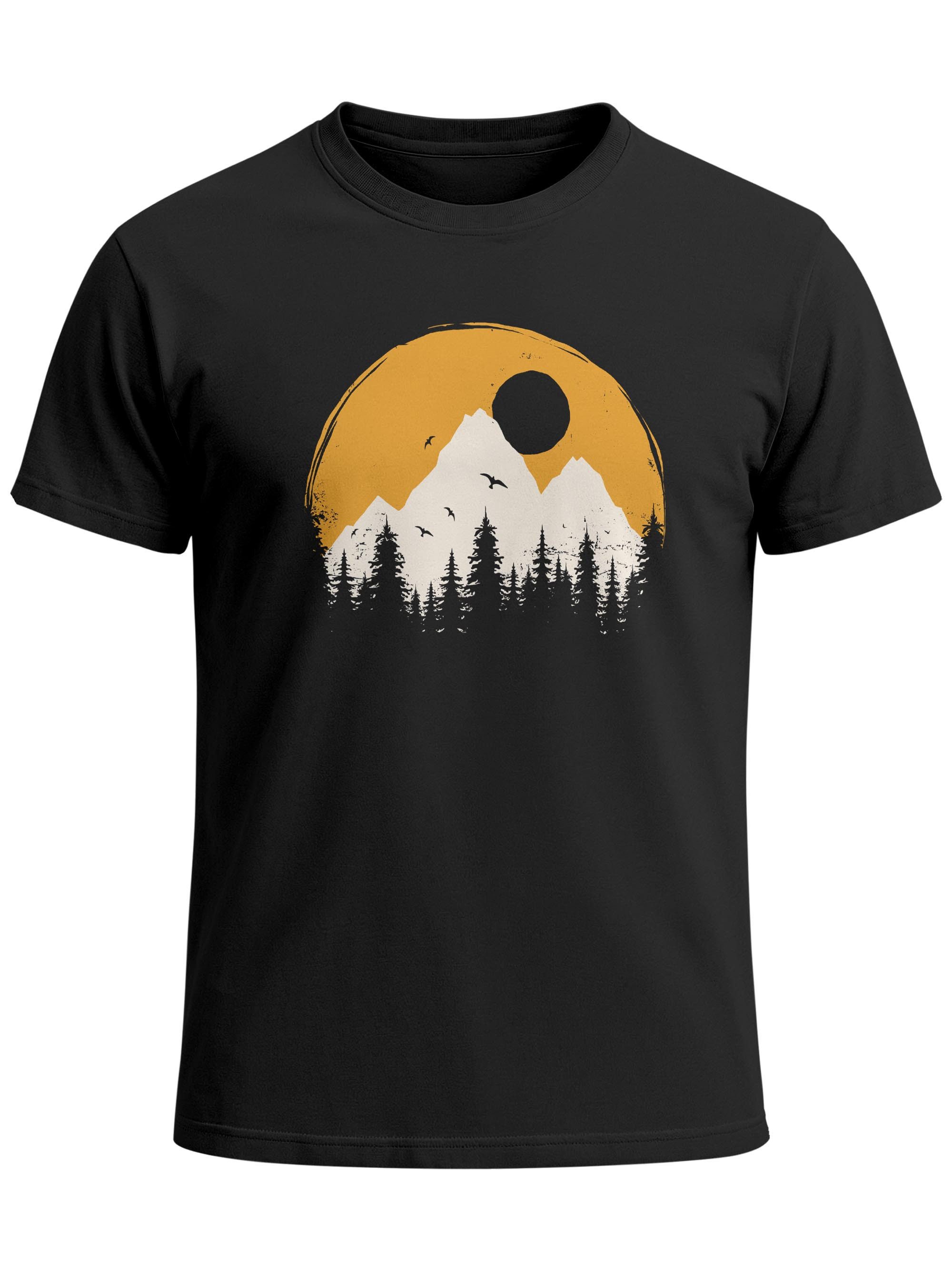 Print-Shirt Herren T-Shirt Outdoor Print Natural Badge Logo Wandern Fashion