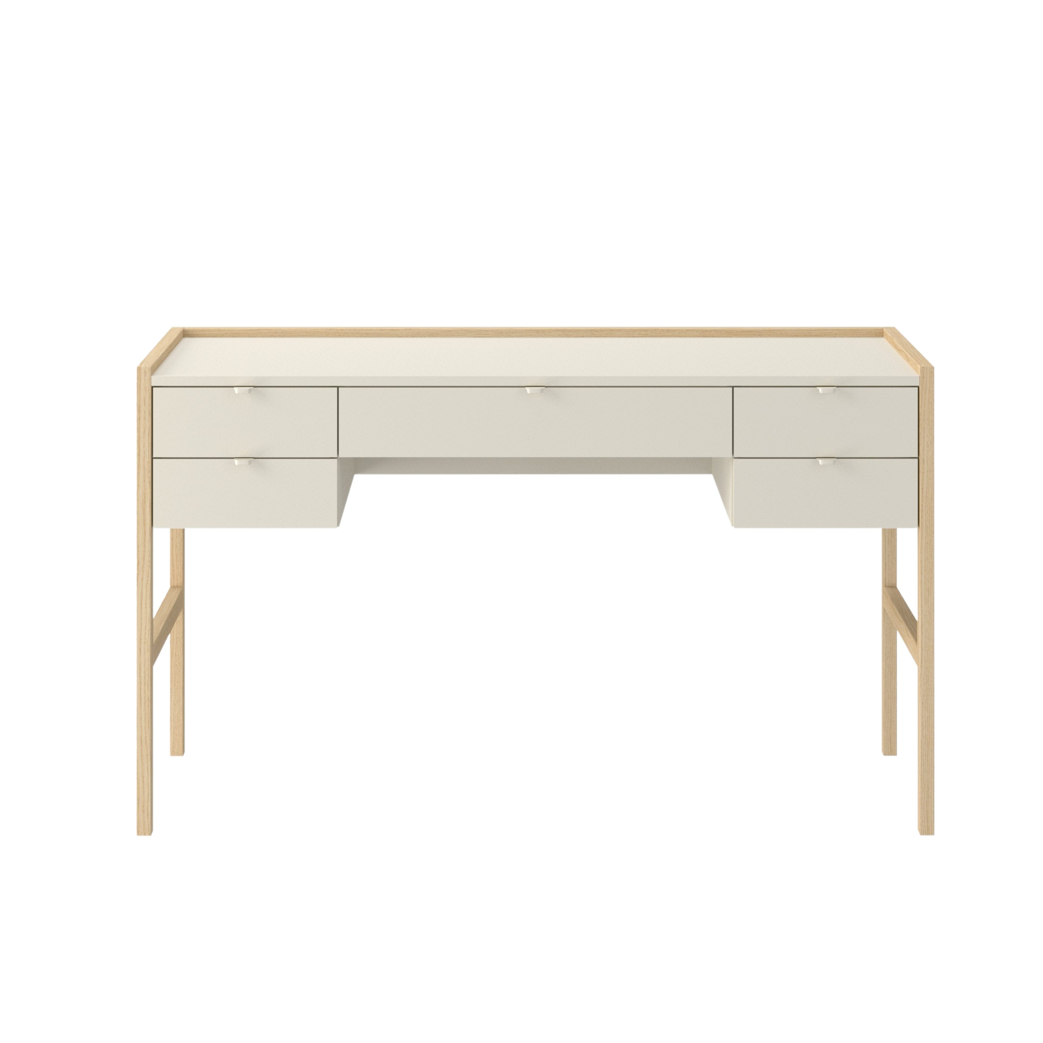 Raumhirsch Furniture Kinderschreibtisch Jugendschreibtisch, Schreibtisch, Lerntisch, Laptoptisch (Maße: 132 x 60 x 77,5 cm (große Arbeitsfläche, massives Eichenholz), Stil modern-minimalistisch, einfache Selbstmontage, mit 5 Schubladen