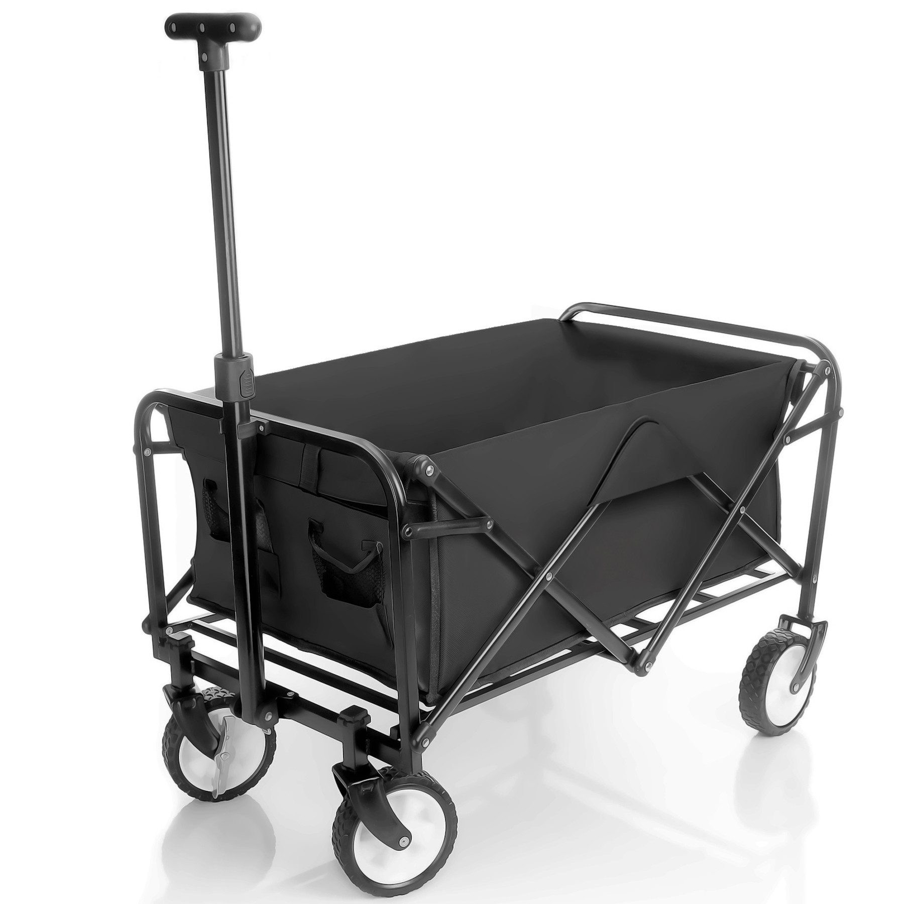 BigDean Bollerwagen faltbar belastbar bis 80kg Bollerwagen platzsparend zusammenklappbar (Packung, 1-tlg., Bollerwagen), Faltbar, Platzsparend