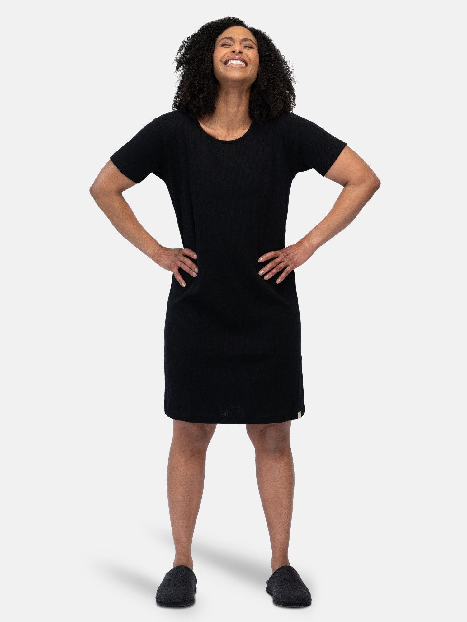 greenjama Sleepshirt aus weichem Derby Rib, Biobaumwolle