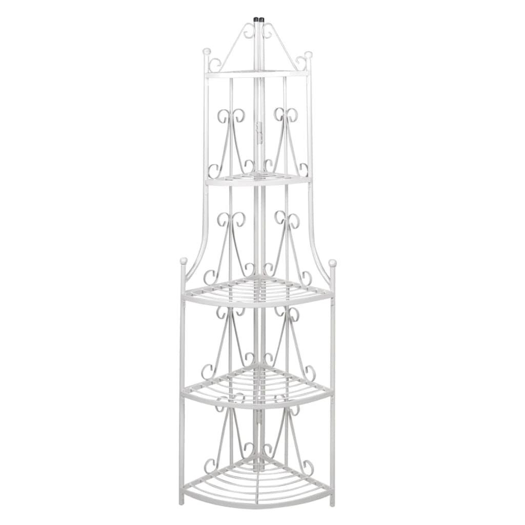 vidaXL St) Blumentreppe Stahl Standregal Pflanzentreppe Blumenregal weiß Eckregal Blumenständer (1