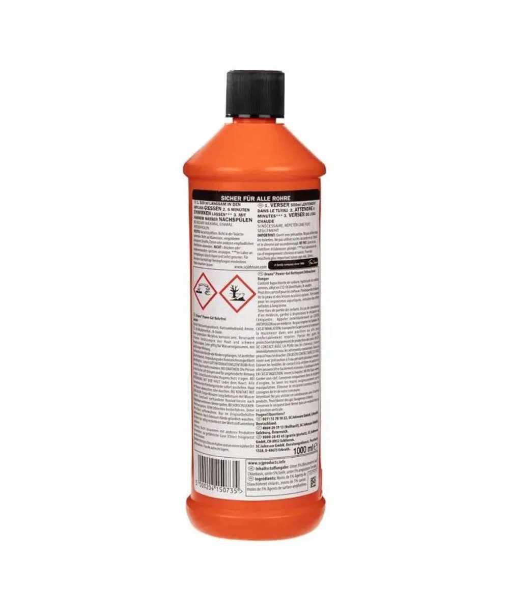 Drano Drano Power-Gel (1l) Rohrreiniger (Packung, [1-St. Rohrreiniger effektiv)
