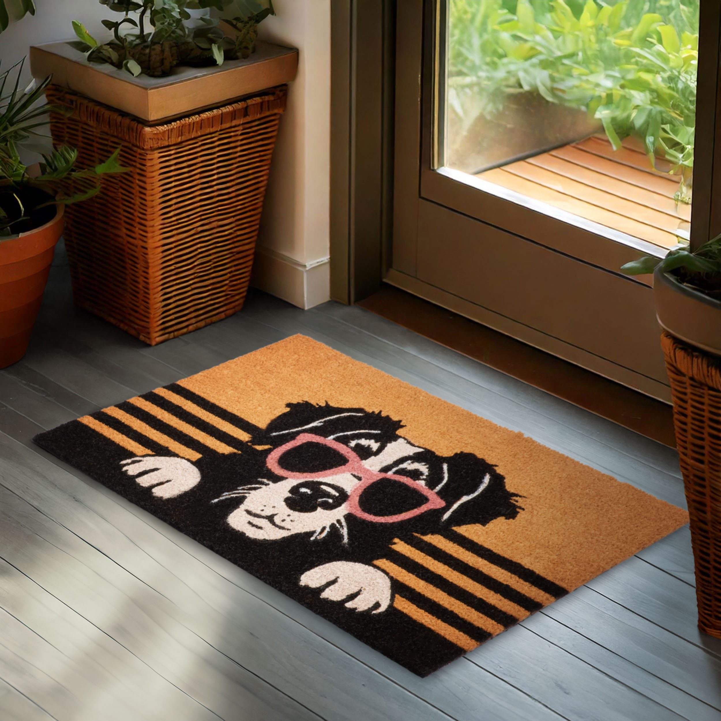 BRUBAKER Fußmatte Hund mit Sonnenbrille - 45 x 75 cm Schmutzfangmatte - Bra günstig online kaufen