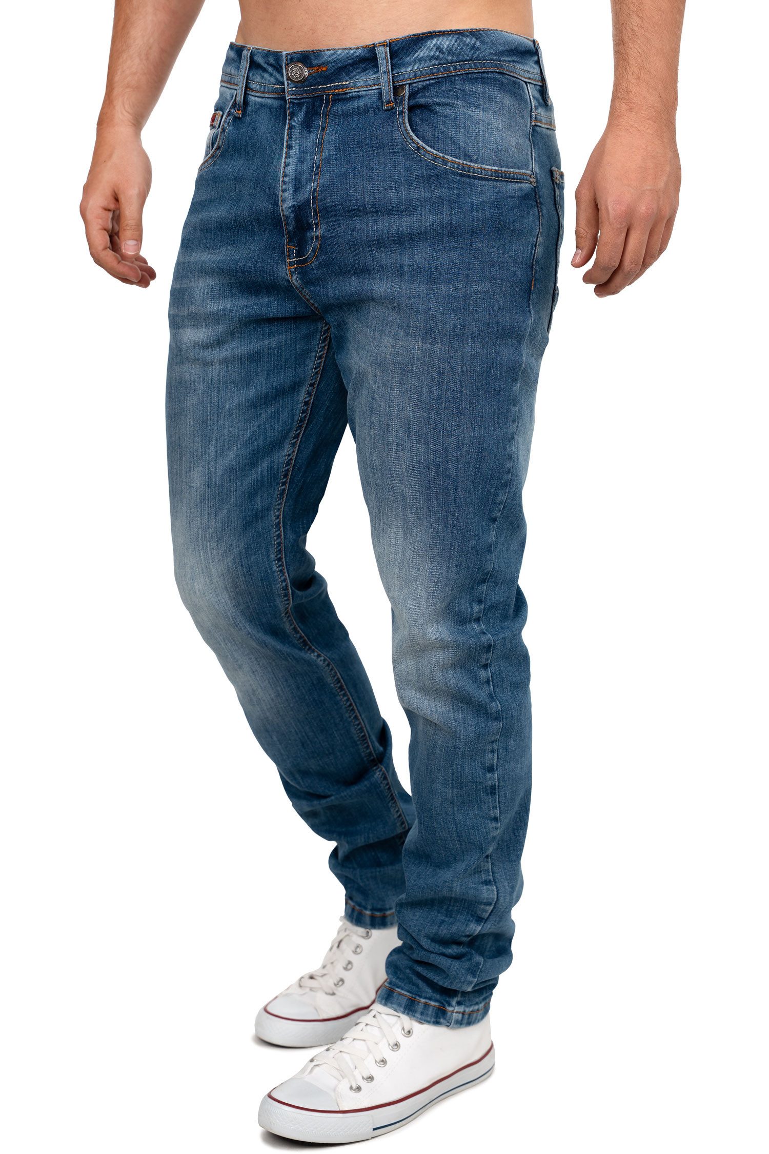 Cipo & Baxx Bikerjeans Herren Slim Fit Hose Stonewashed BA-CD820 Stylisches günstig online kaufen