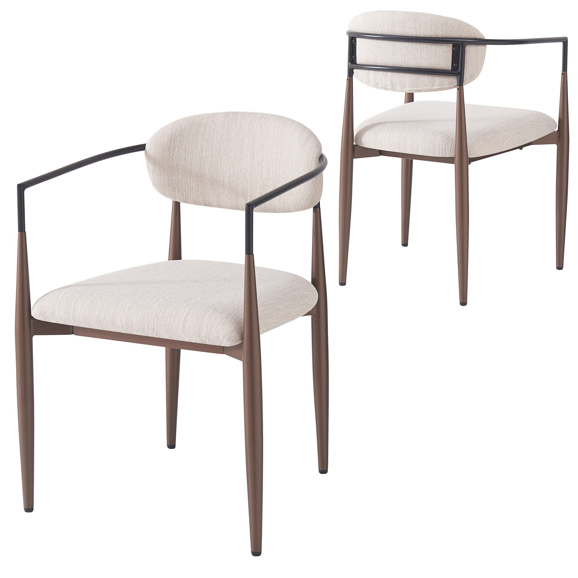 Flieks Esszimmerstuhl (Eisengestell, Set, 2 St), 2er Set Polsterstühle mit günstig online kaufen