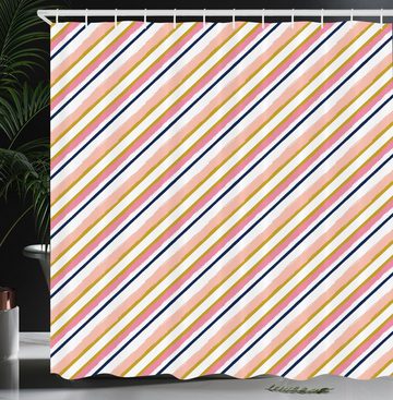 Abakuhaus Duschvorhang Moderner Digitaldruck mit 12 Haken auf Stoff Wasser Resistent Breite 175 cm, Höhe 180 cm, Streifen Abstrakte weiche Bürste Farbe