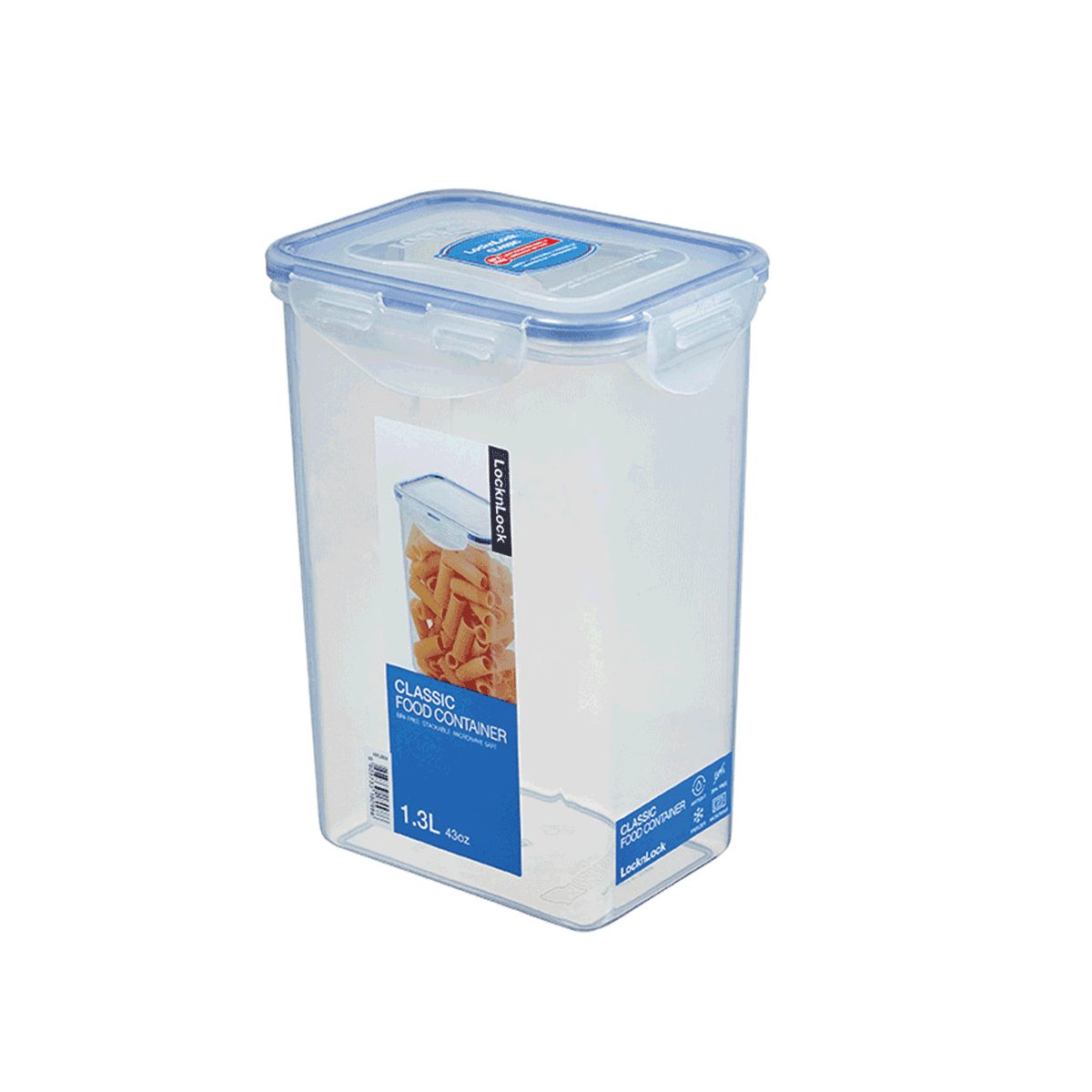 LOCK & LOCK Dose Vorratsdose Lock & Lock mit Sicherheitsverschluss - wasserdicht (1 St., Frischhaltedose 1,3 Liter - 13,5 x 10,2 x 18,5 cm), stapelbare Dose mit Deckel - Vorratsbox luftdicht