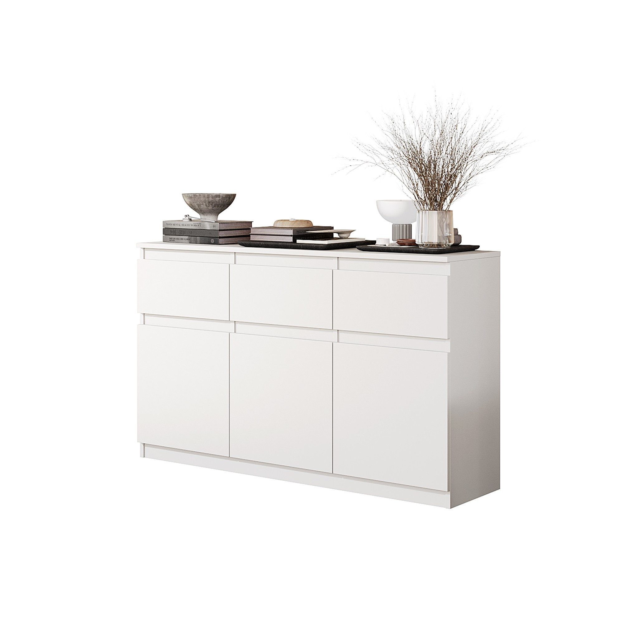 Furnica Kommode Sideboard NOAH 120cm - Weiß Matt