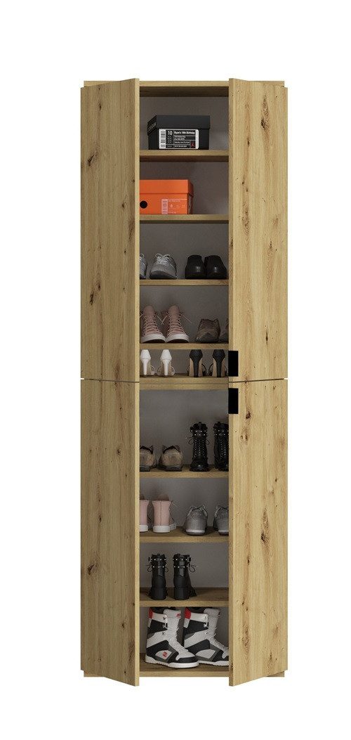 xonox.home Garderoben-Set Garderoben Set Projekt X, Artisan Eiche / Spiegeltüren, 3-teilig, (3-St), Kompaktgarderobe