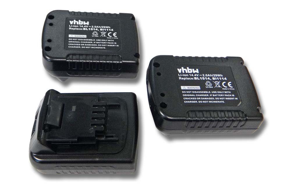 vhbw passend für Black & mAh Akku Decker LDX116C, 2000 EPL148, EPL14, LDX116, ASL148KB