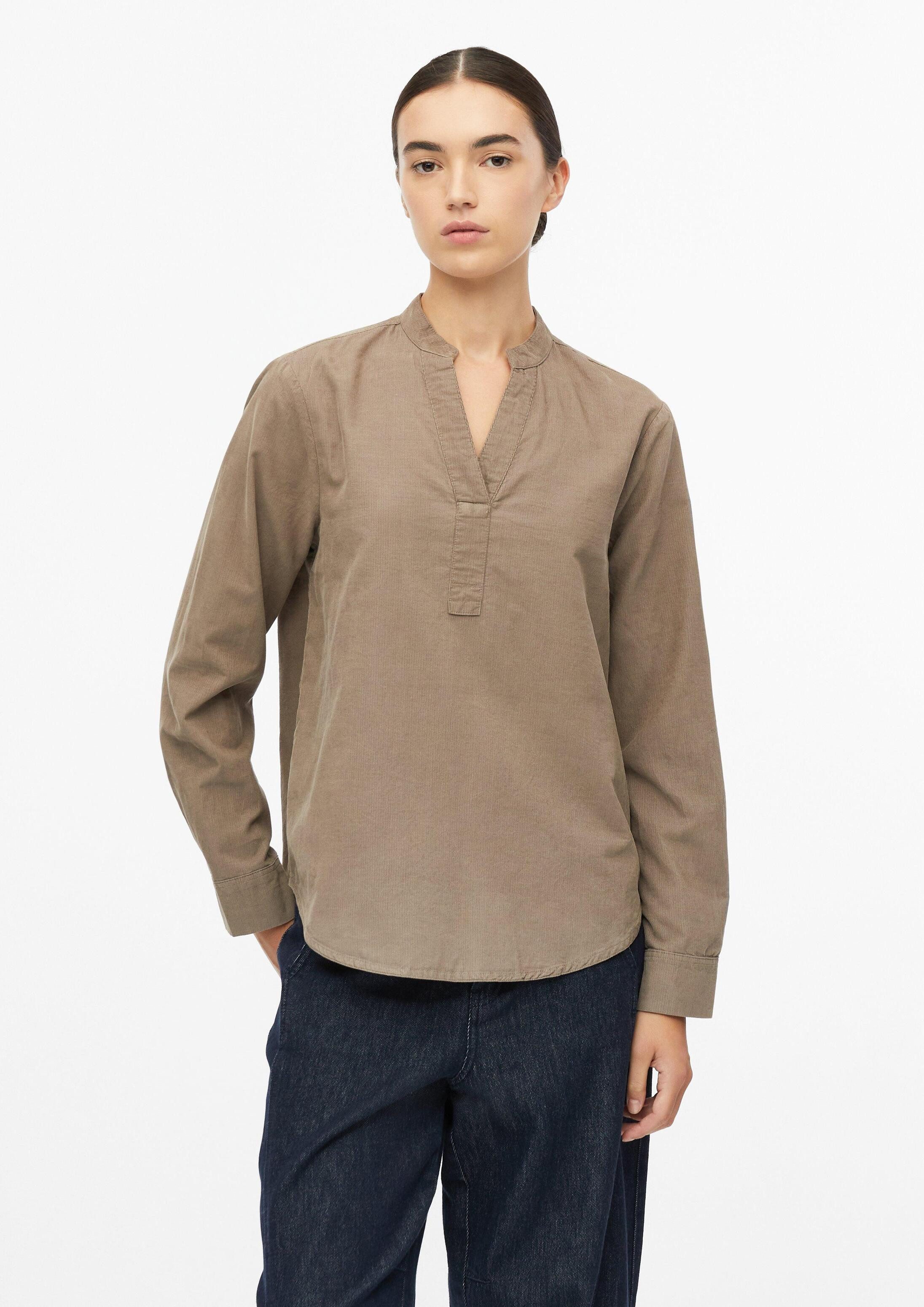 s.Oliver Langarmbluse Bluse Feincord-Bluse mit Stehkragen