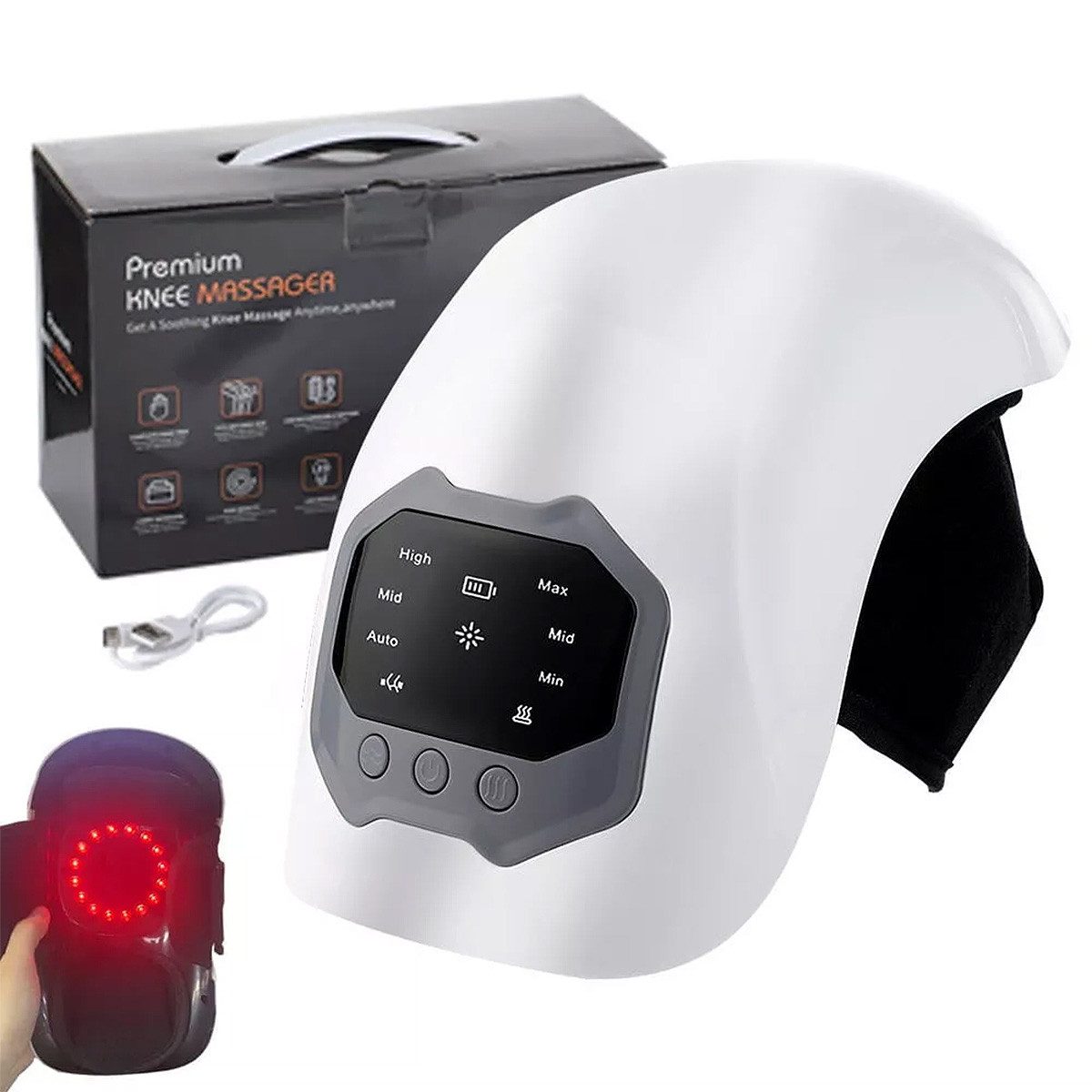 Massagegerät Kniemassagegerät mit Wärme, Vibration & Touchscreen, 3 Stufen