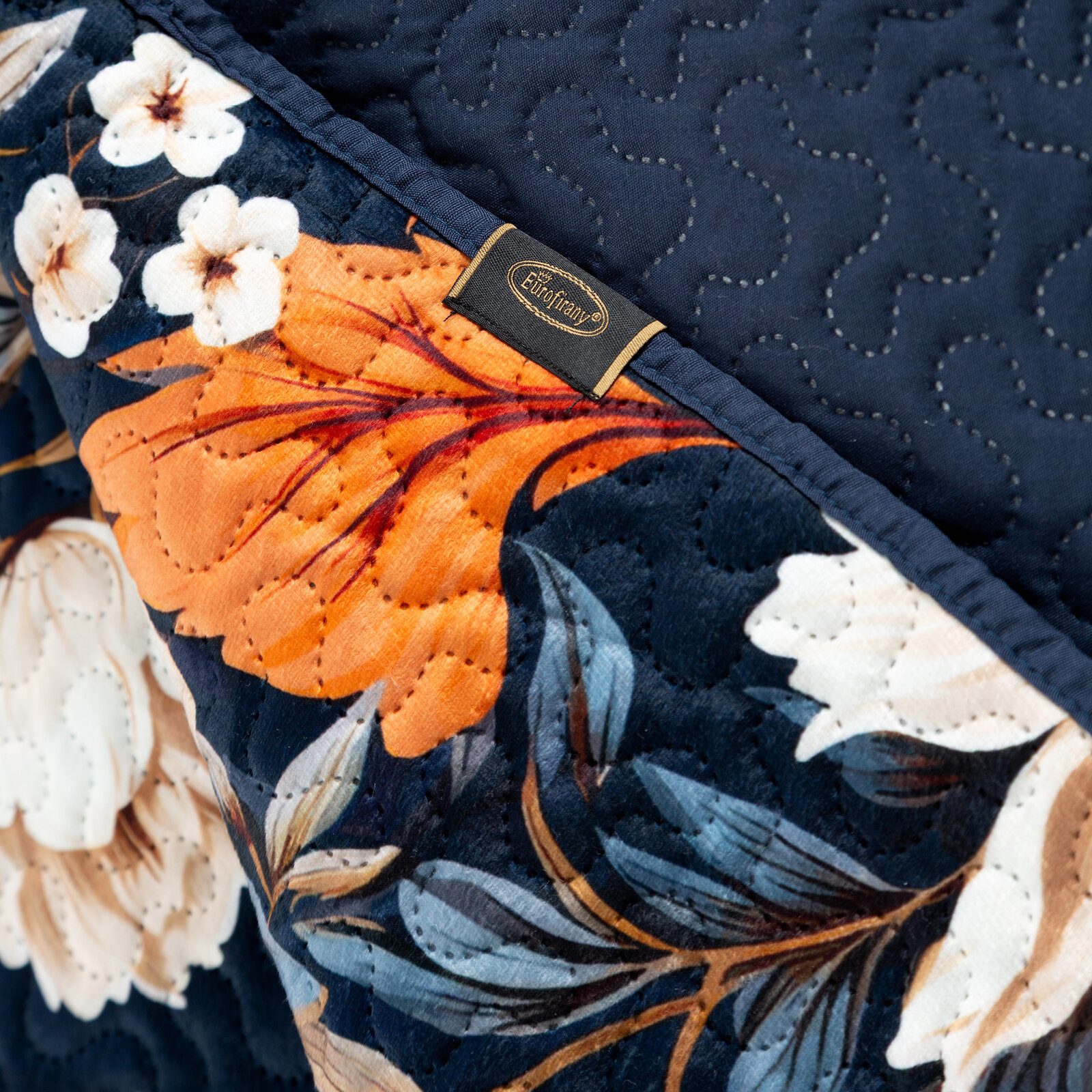 Design91 Bettüberwurf FLOWER Tagesdecke Blumenmuster, Gesteppte Patchworkdecke 170x210 220x240 200x220 – Bild 5 von 5