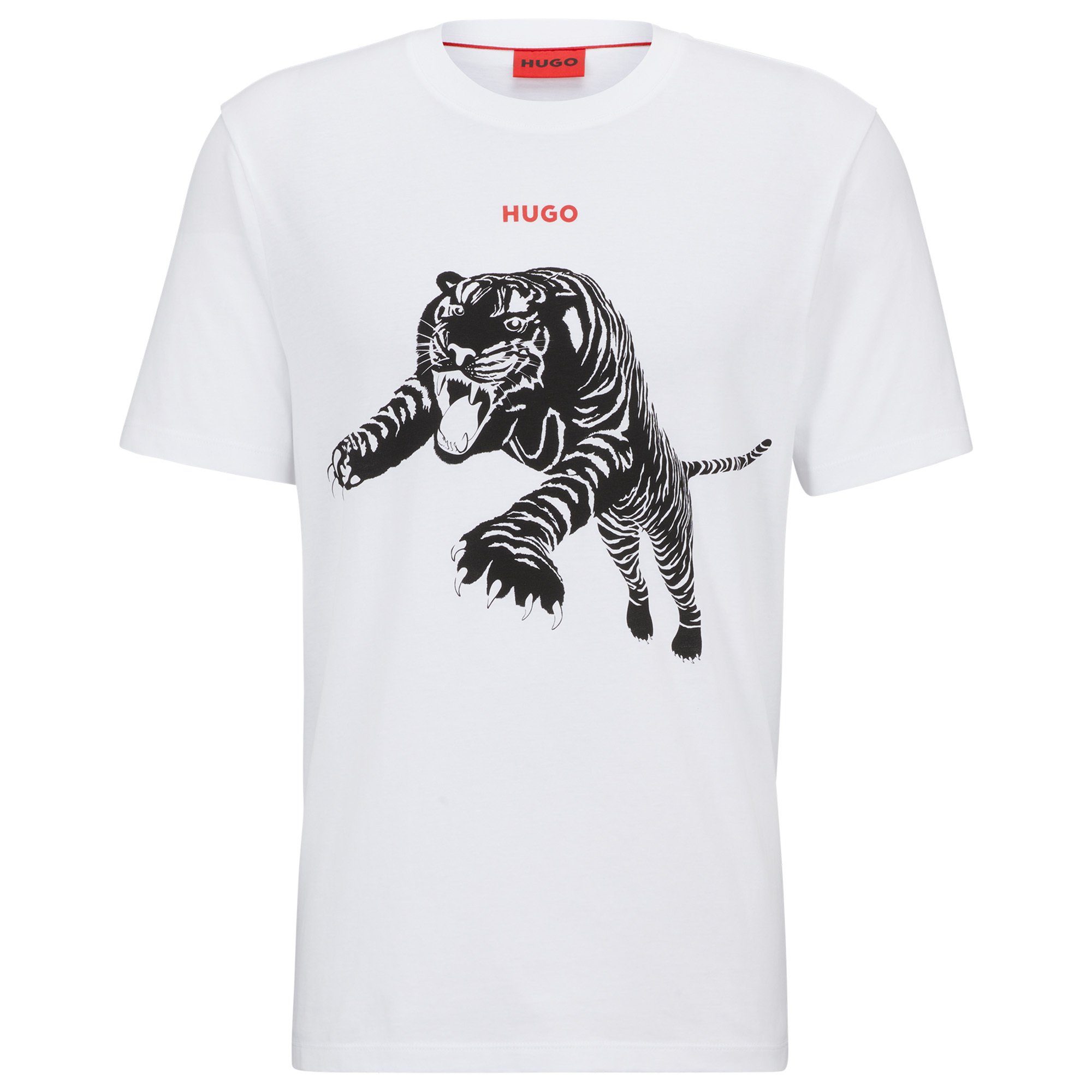 HUGO T-Shirt Herren T-Shirt - DARPIONE, Rundhals, Kurzarm open white