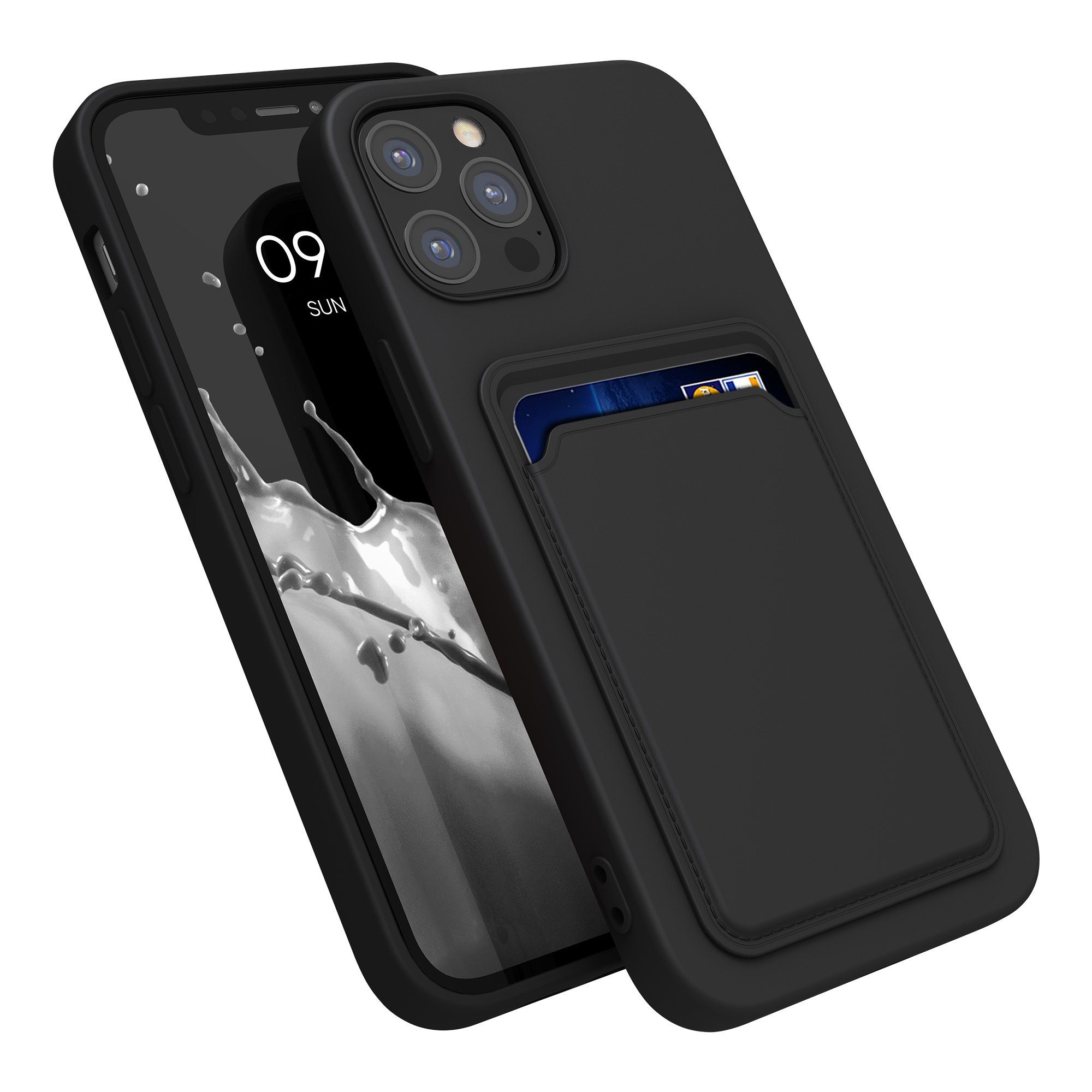 kwmobile Handyhülle Hülle für Apple iPhone 12 / 12 Pro, Handyhülle mit Fach für Karten - Handy Cover Case