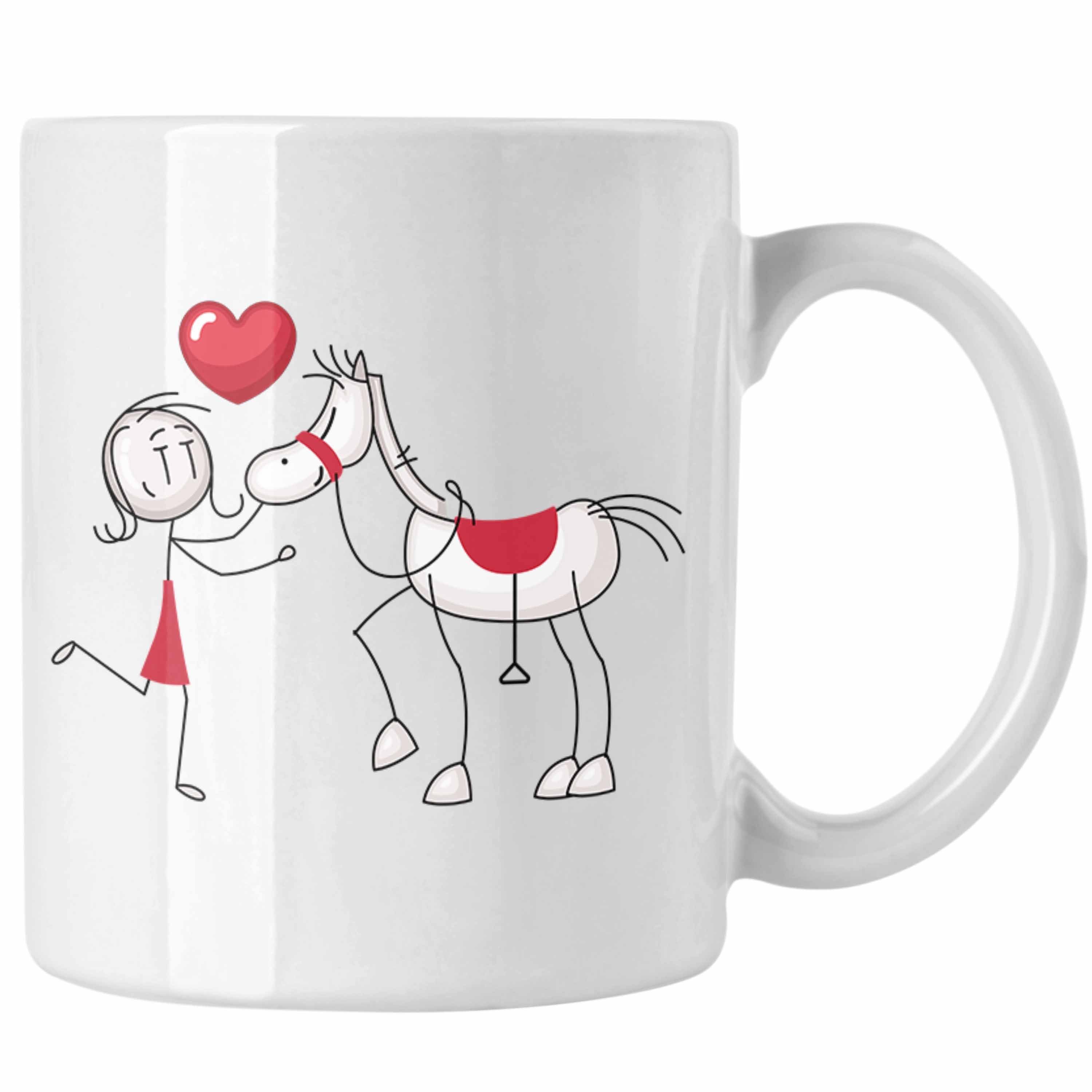 Günstige Angebote Trendation Tasse Reiterin Tasse Geschenk Pferdeliebhaber Weiss Kaffee-Becher Geschenkidee für