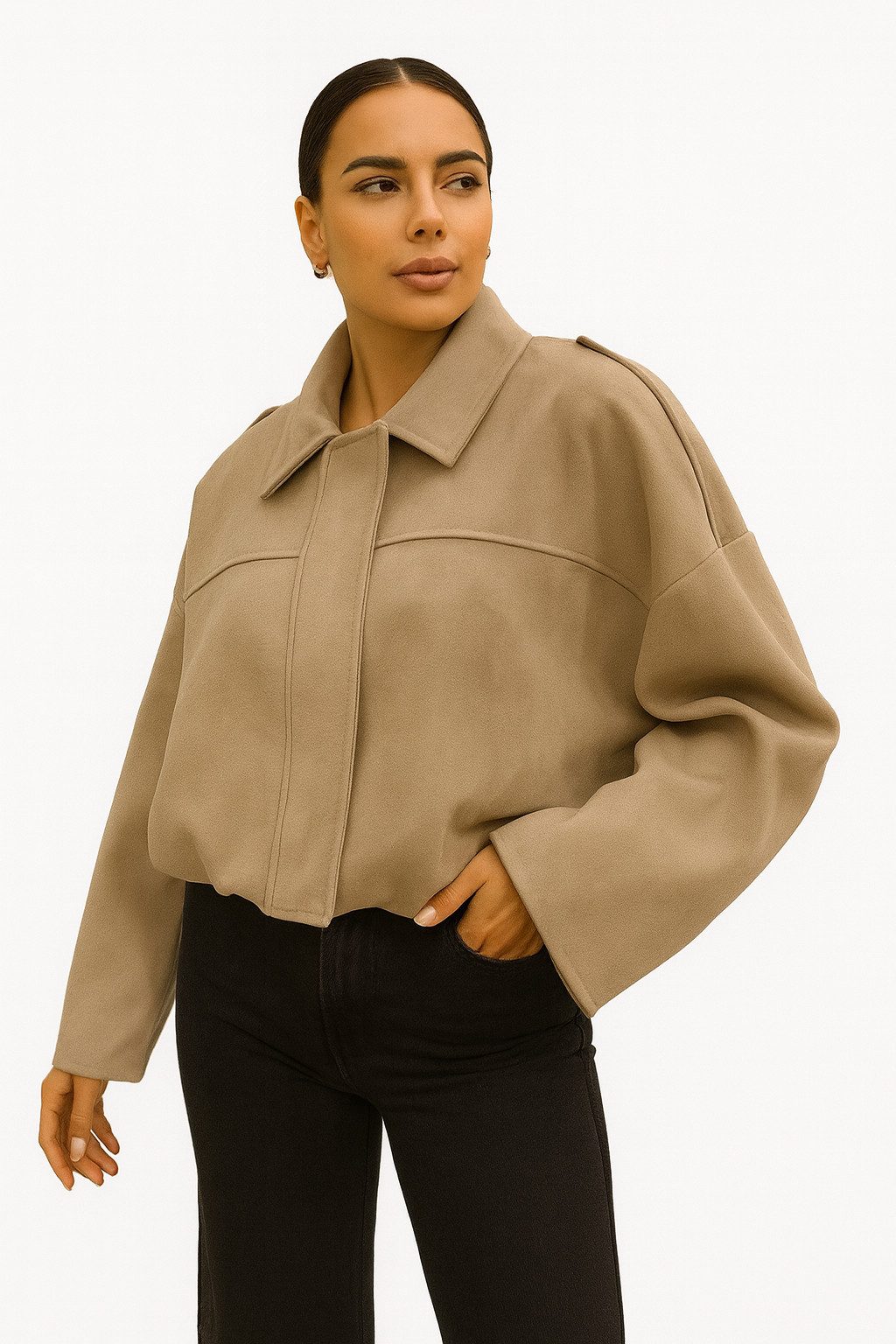 Worldclassca Lederimitatjacke Worldclassca Wildlederoptik Bomberjacke Zip günstig online kaufen