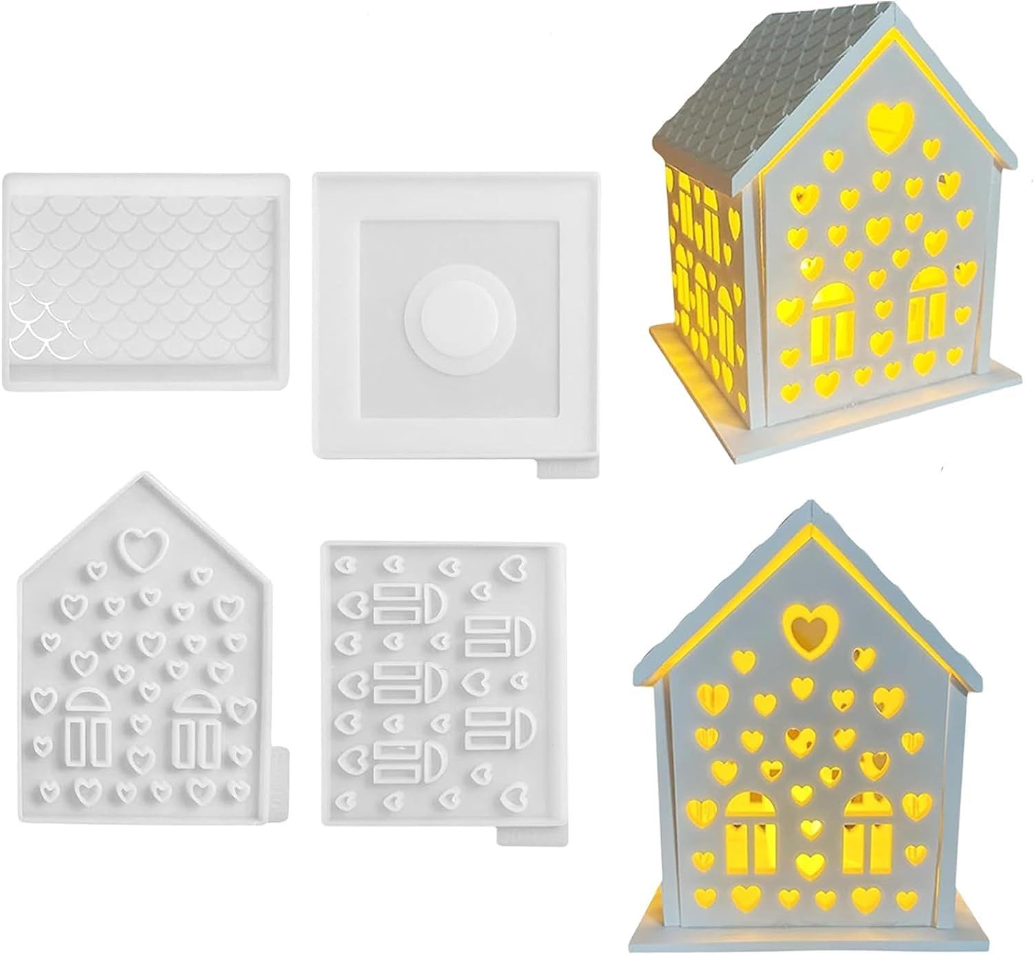 Modellierwerkzeug Häuser Silikonform Weihnachten DIY Kerzenhalter-Gießform