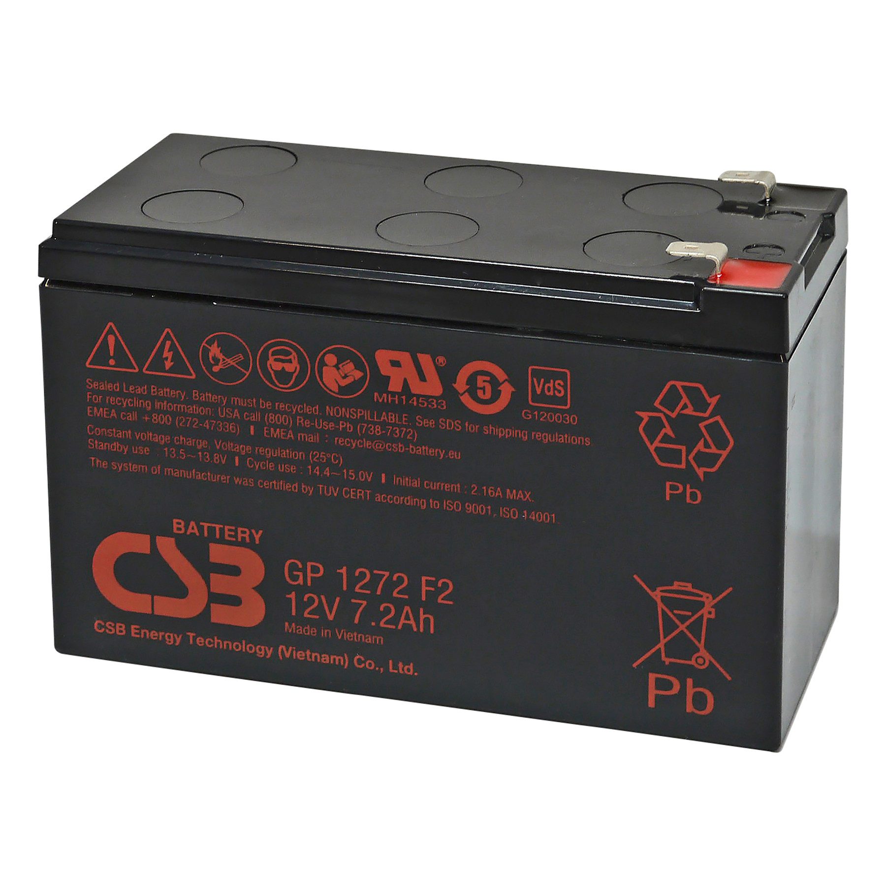 CSB Bleiakku 12V / 7,2 Ah Bleiakkus