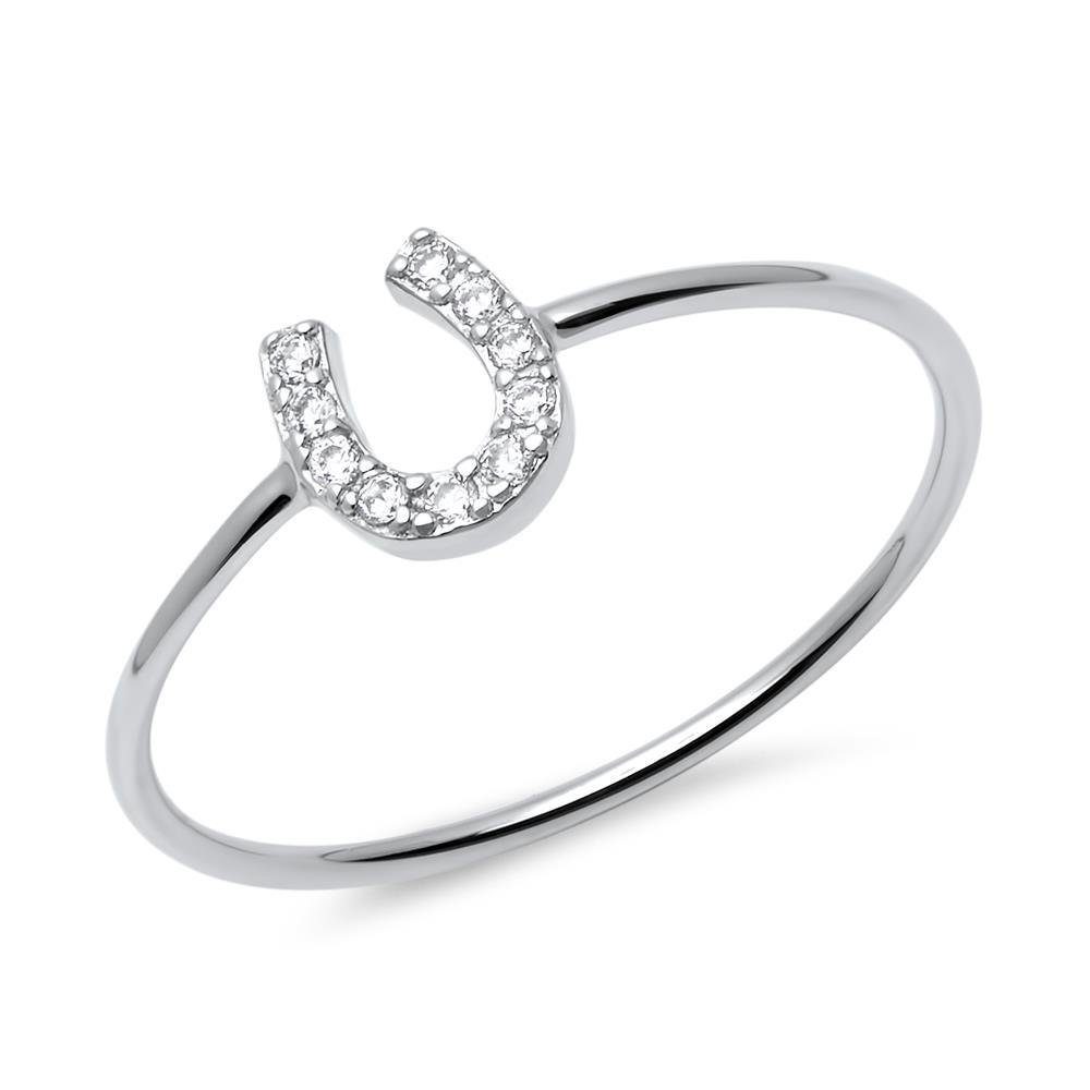 Unique Silberring Ring Hufeisen 925er Silber Zirkonia SR0356 günstig online kaufen