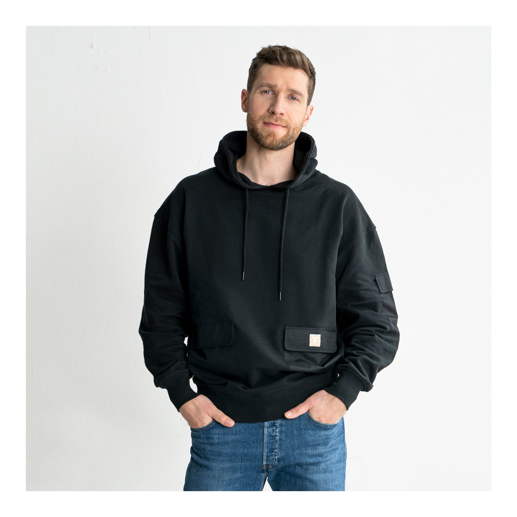 Stier T-Shirt STIER Heavy Hoodie Functional Pocket organic cotton XXL Black