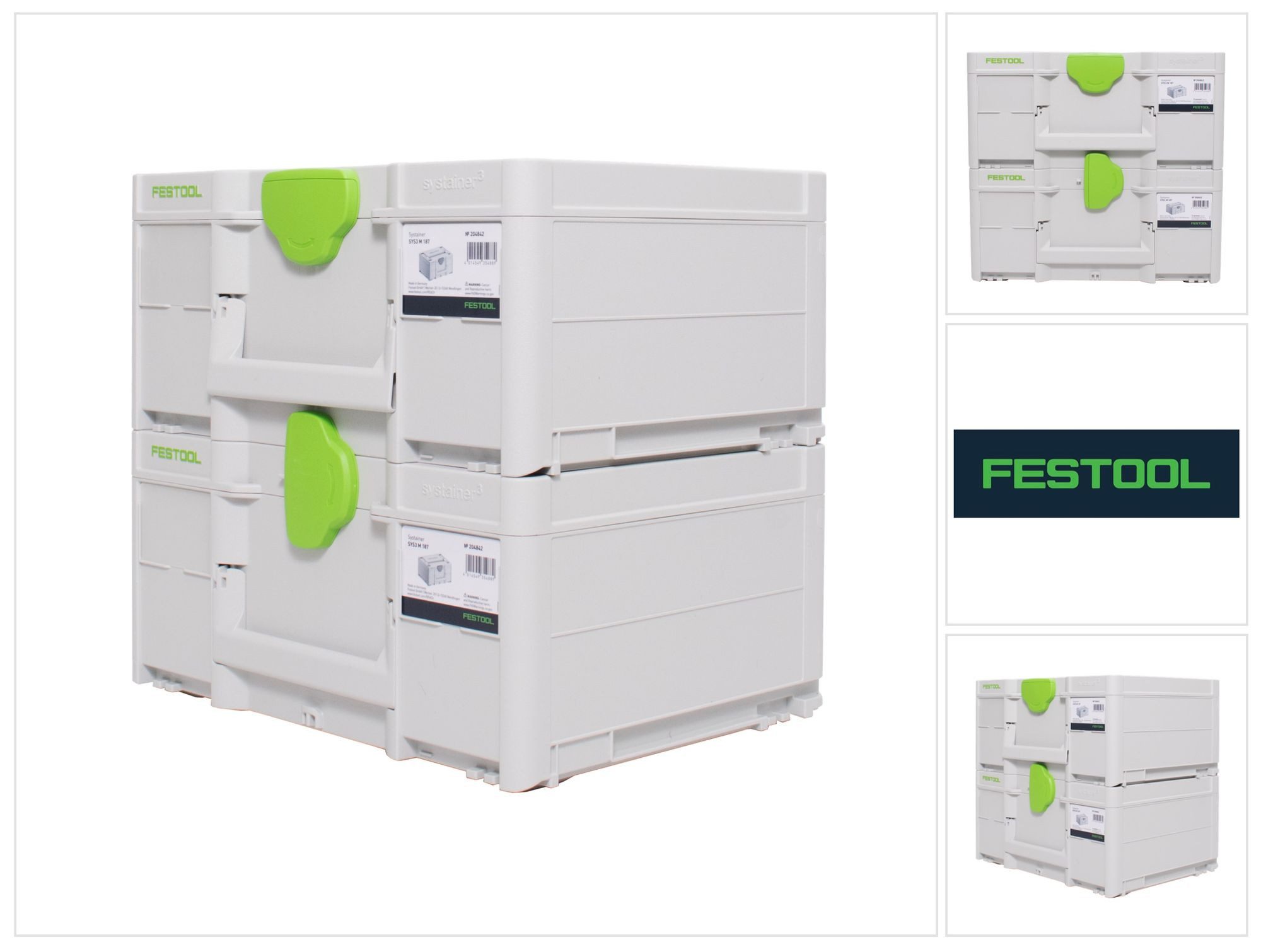 FESTOOL Werkzeugkoffer Systainer Set 2x SYS3 M 187 (2x 204842) 15,9 Liter 396x296x187mm
