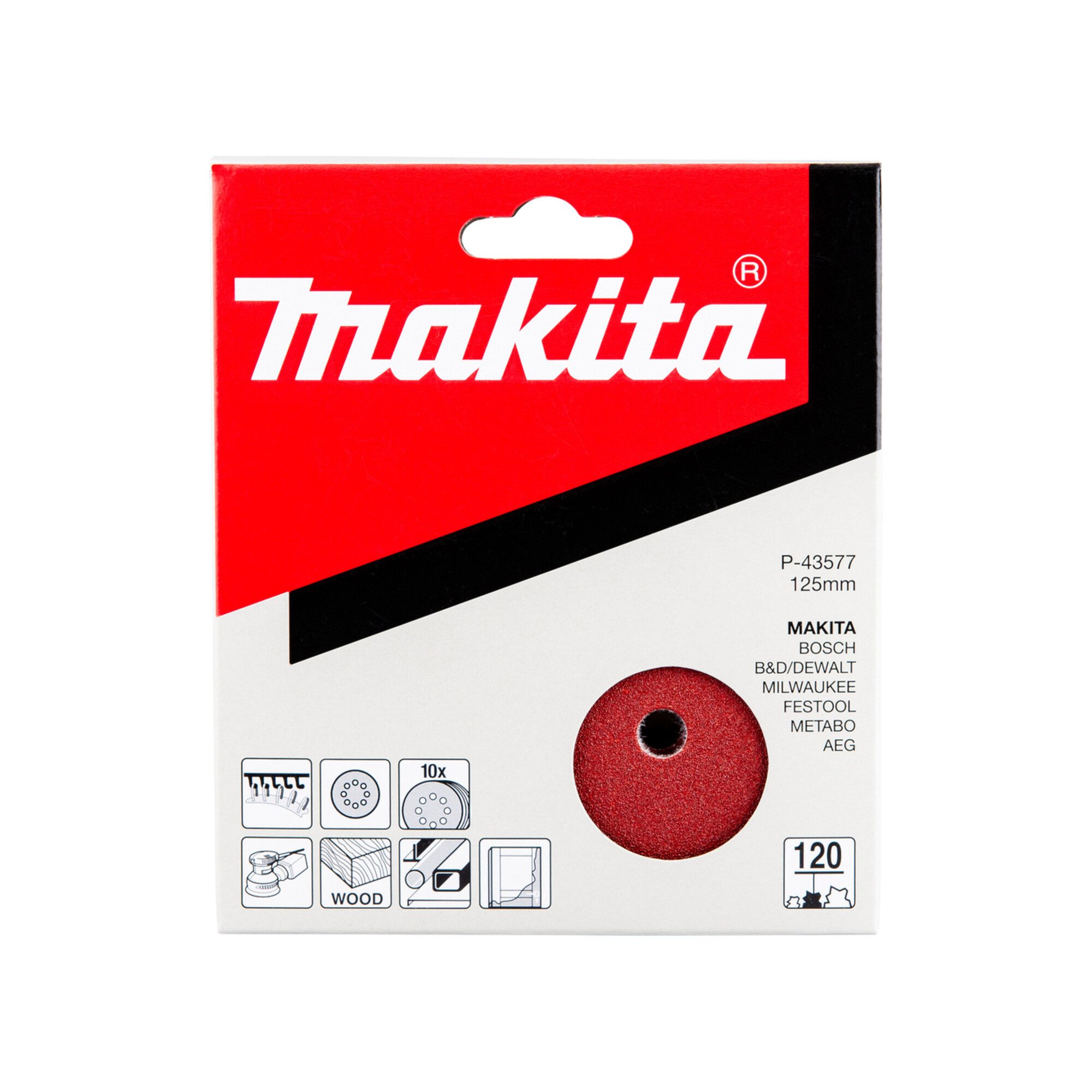 Makita Schleifpapier Makita Schleifpapier Klett 125mm K120 (P-43577) 10 Stk